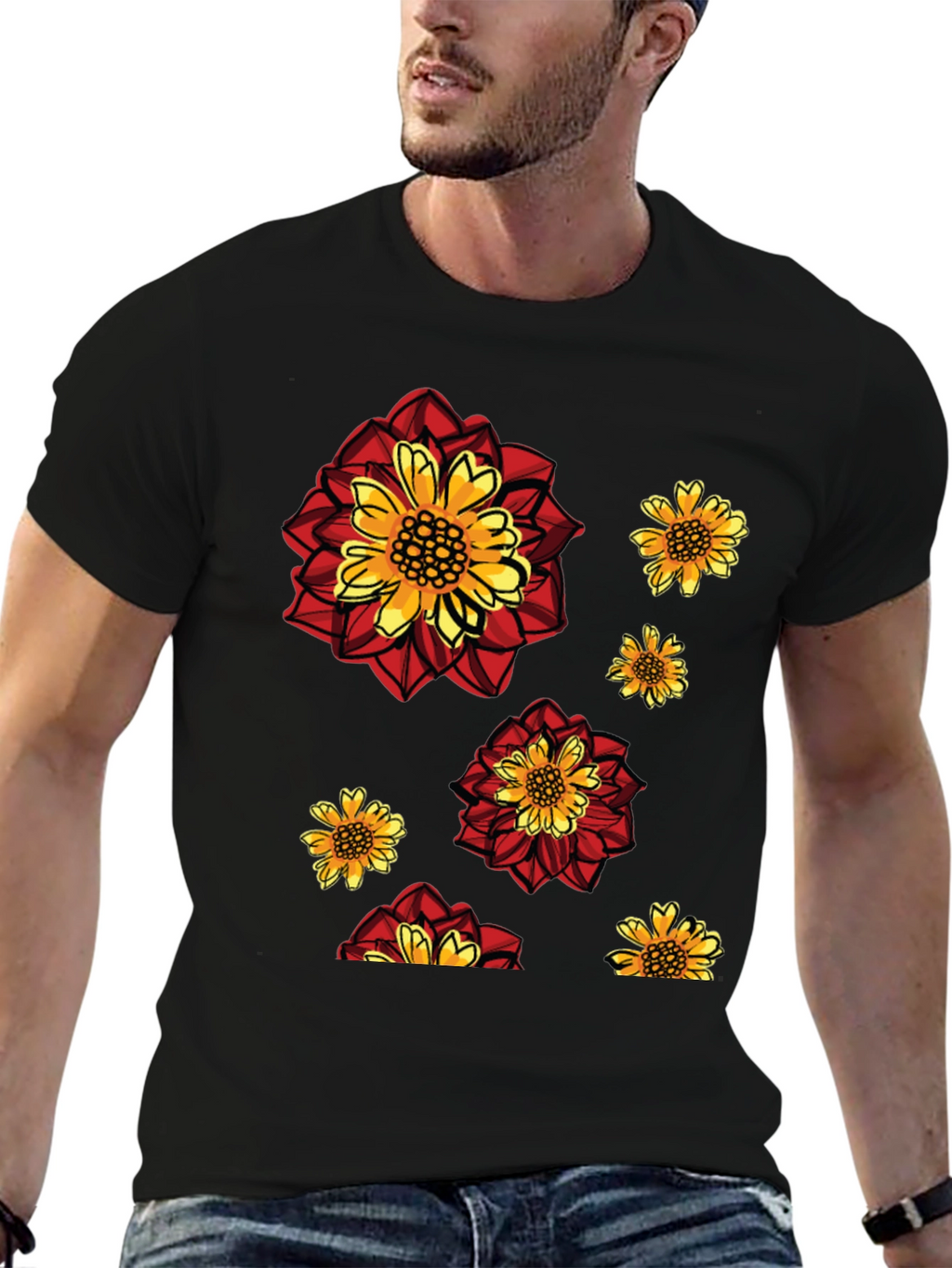 Floral Print Crew Neck T-Shirt