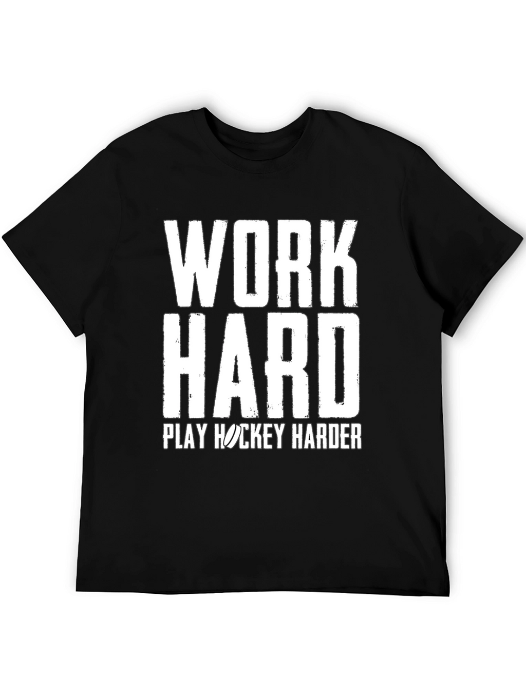 Work Hard Play Hockey Harder Black T-Shirt