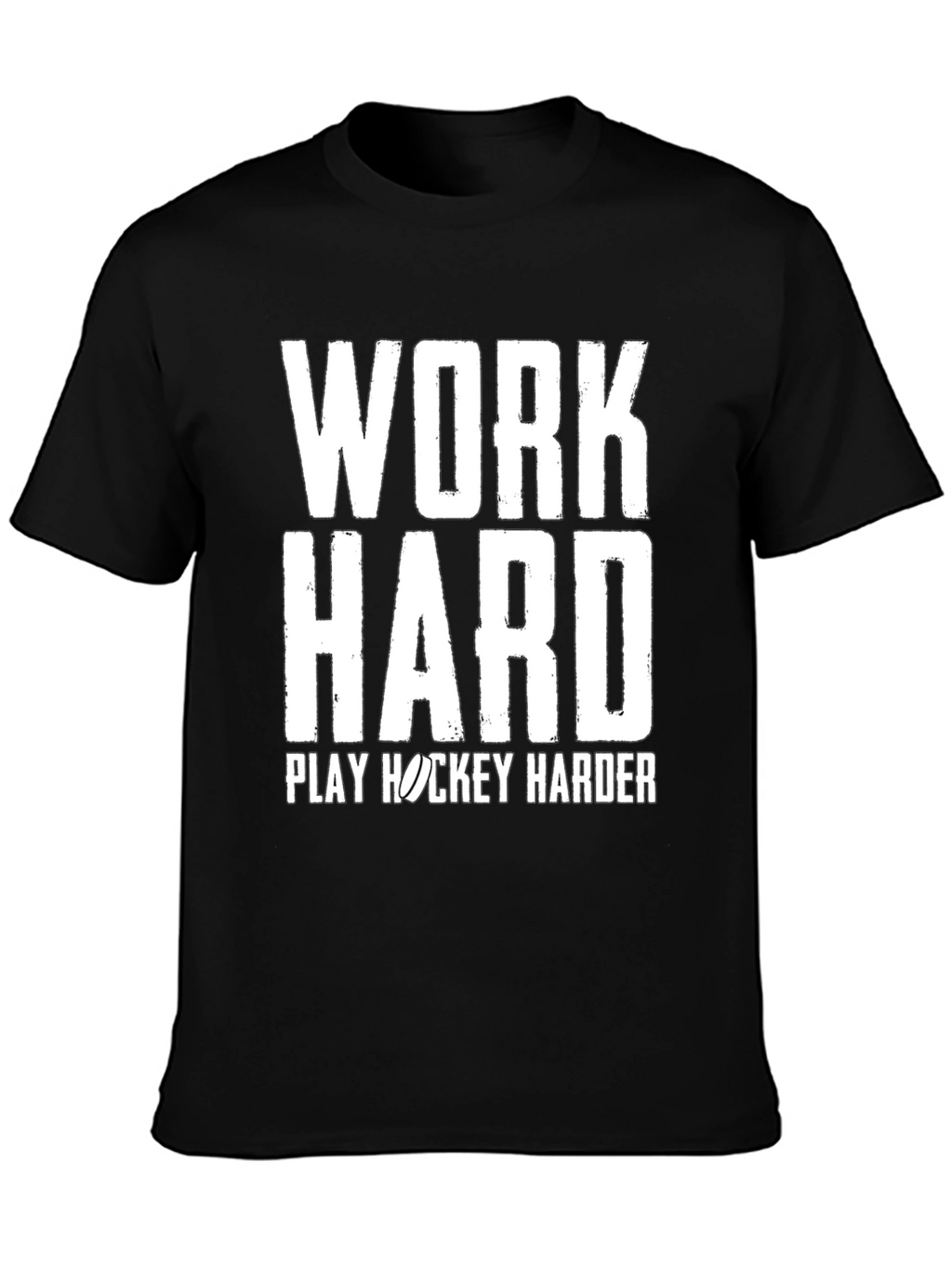 Work Hard Play Hockey Harder Black T-Shirt