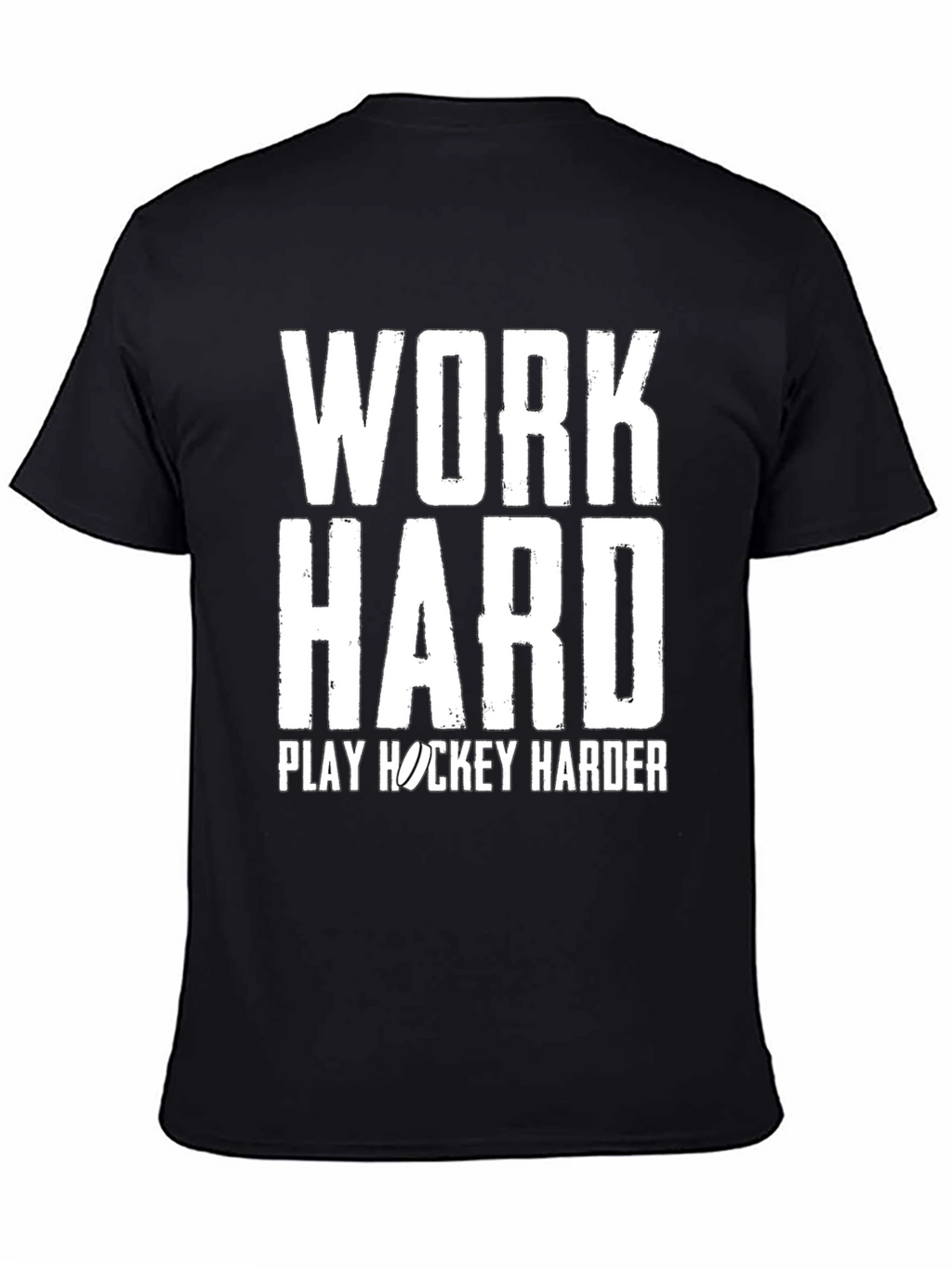 Work Hard Play Hockey Harder Black T-Shirt