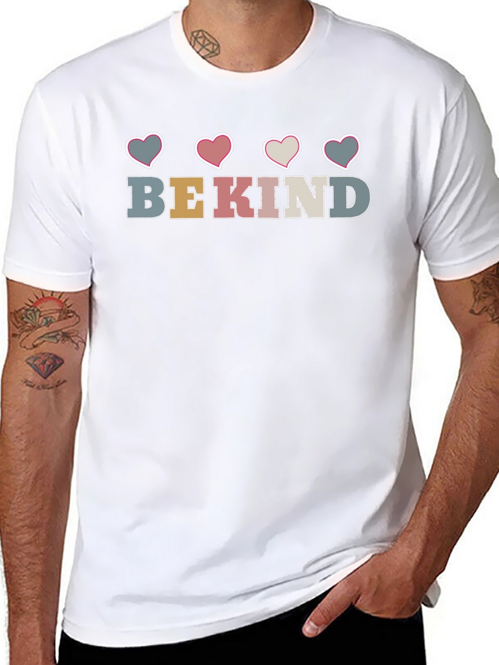 Be Kind Heart Graphic Crew Neck Tee