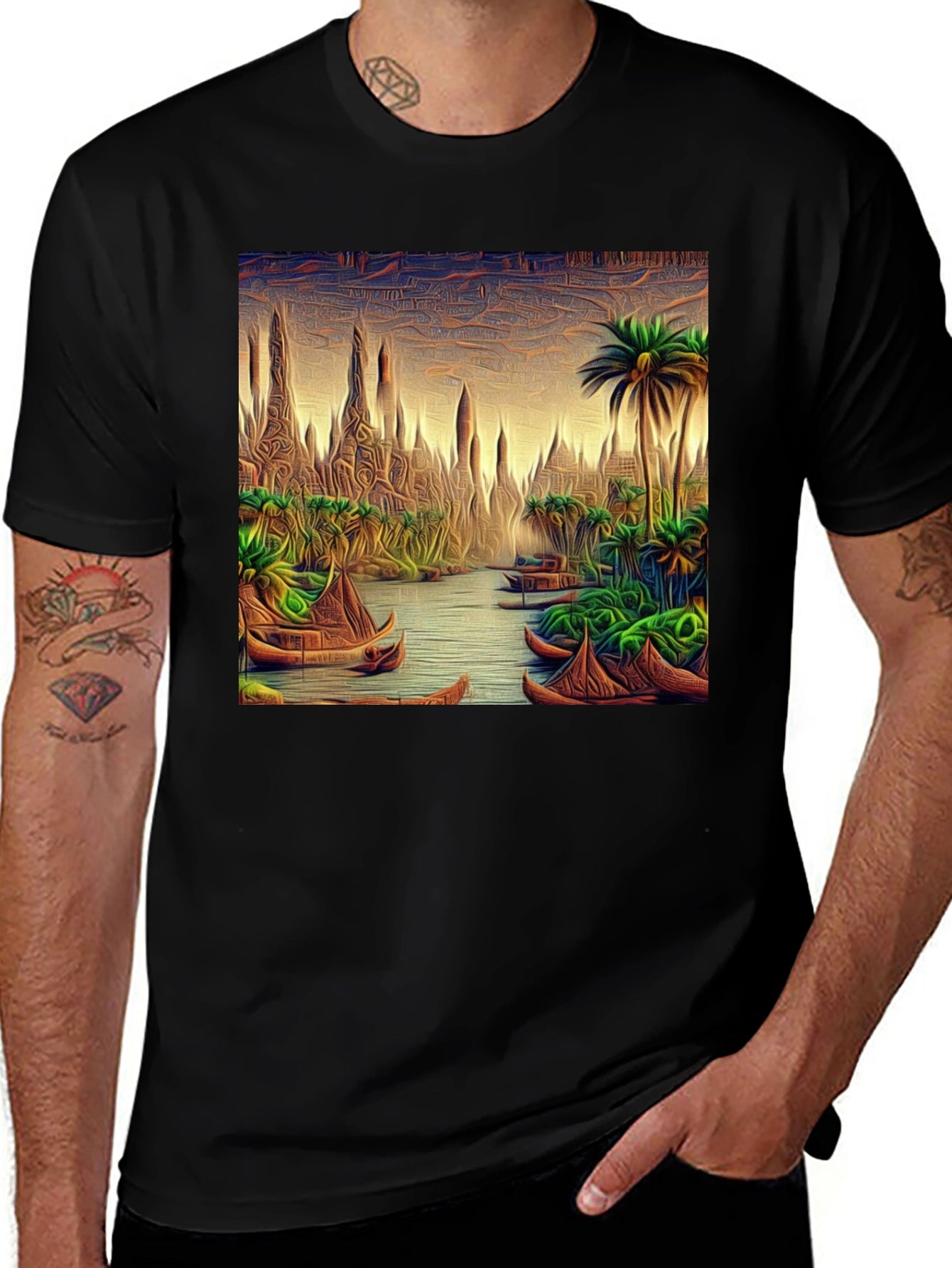 Tropical River Art T-Shirt