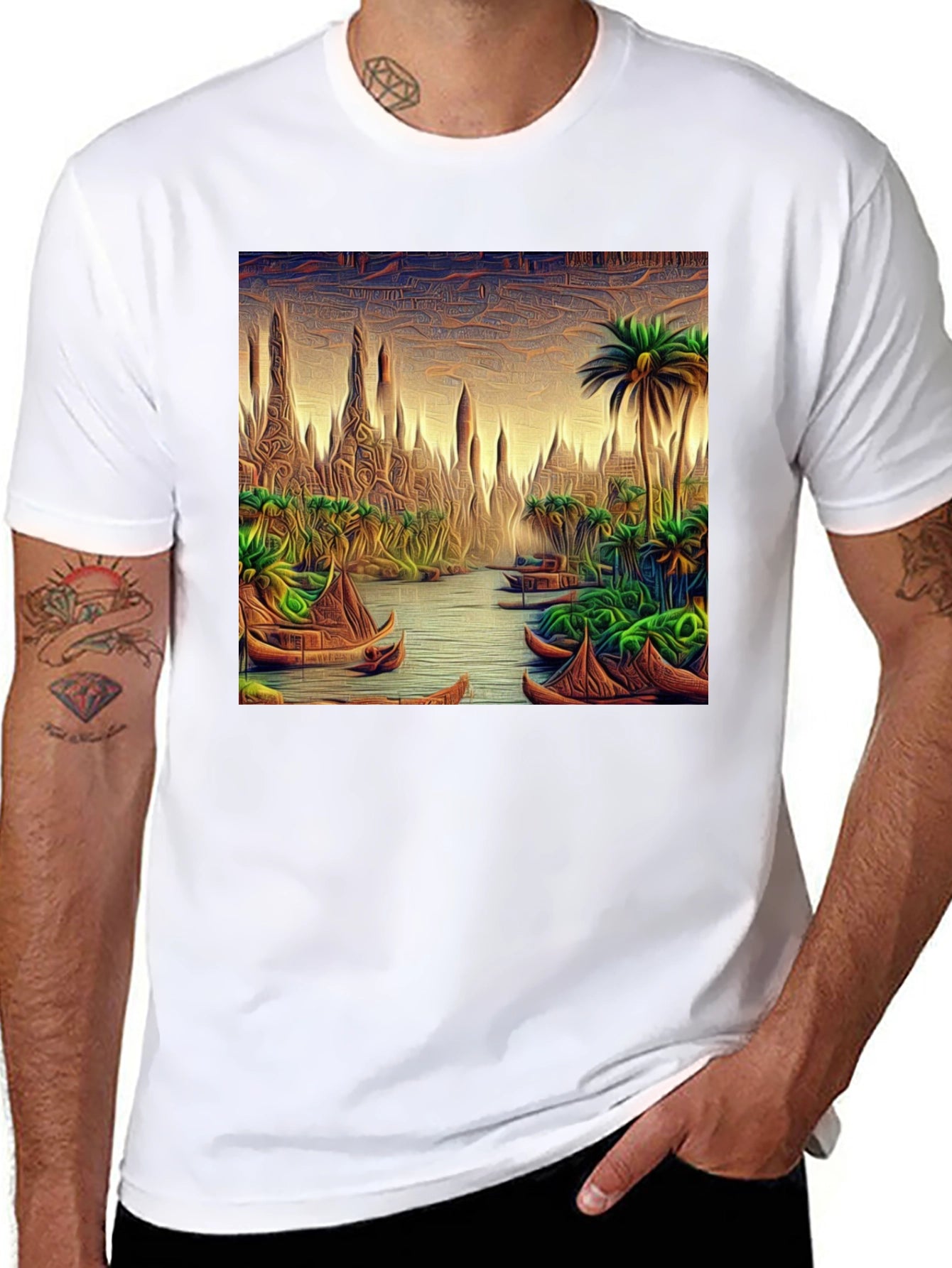 Tropical River Art T-Shirt