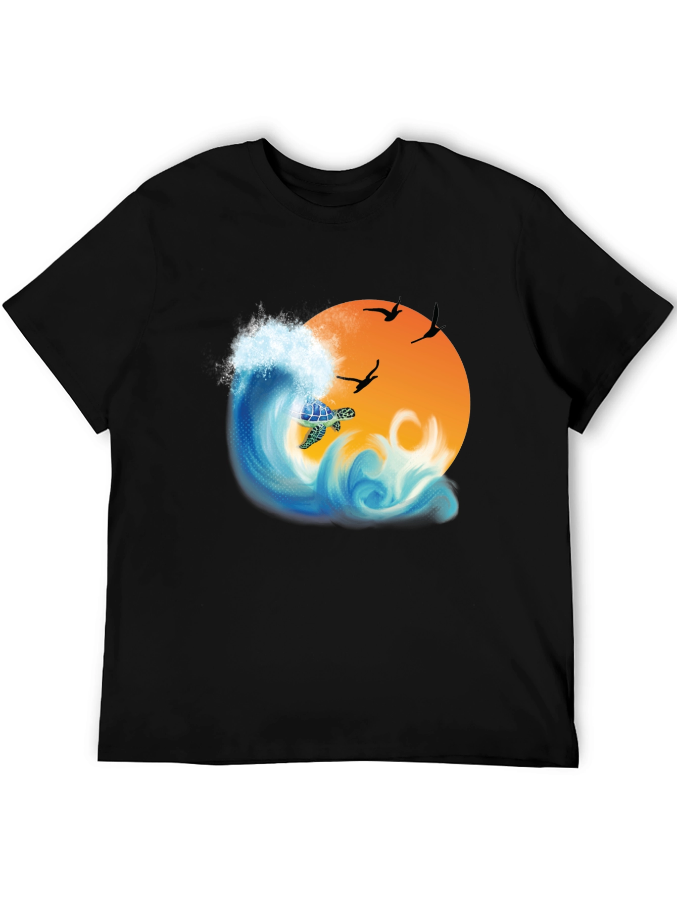 Turtle Wave Sunset Graphic Tee - Black