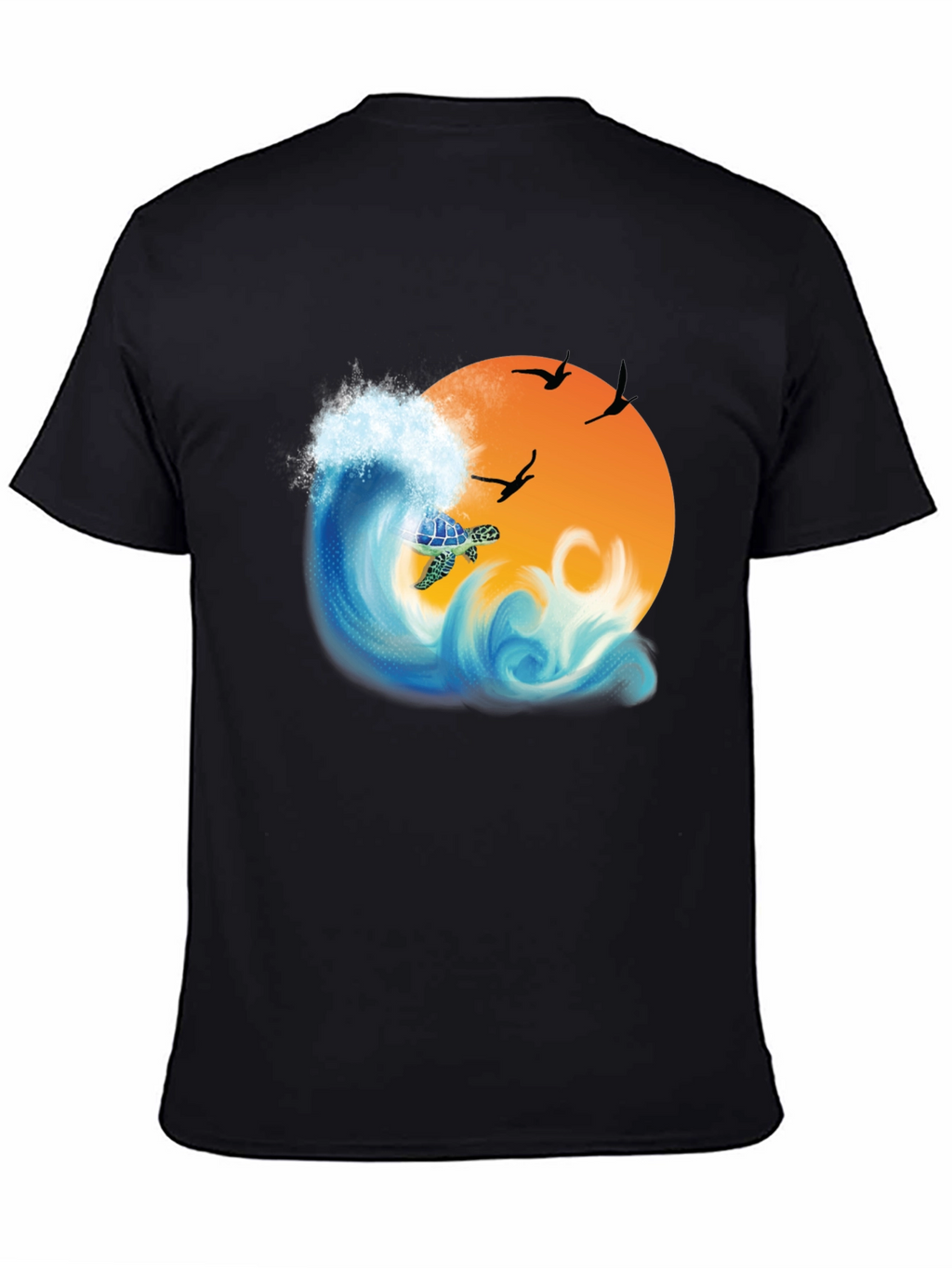 Turtle Wave Sunset Graphic Tee - Black