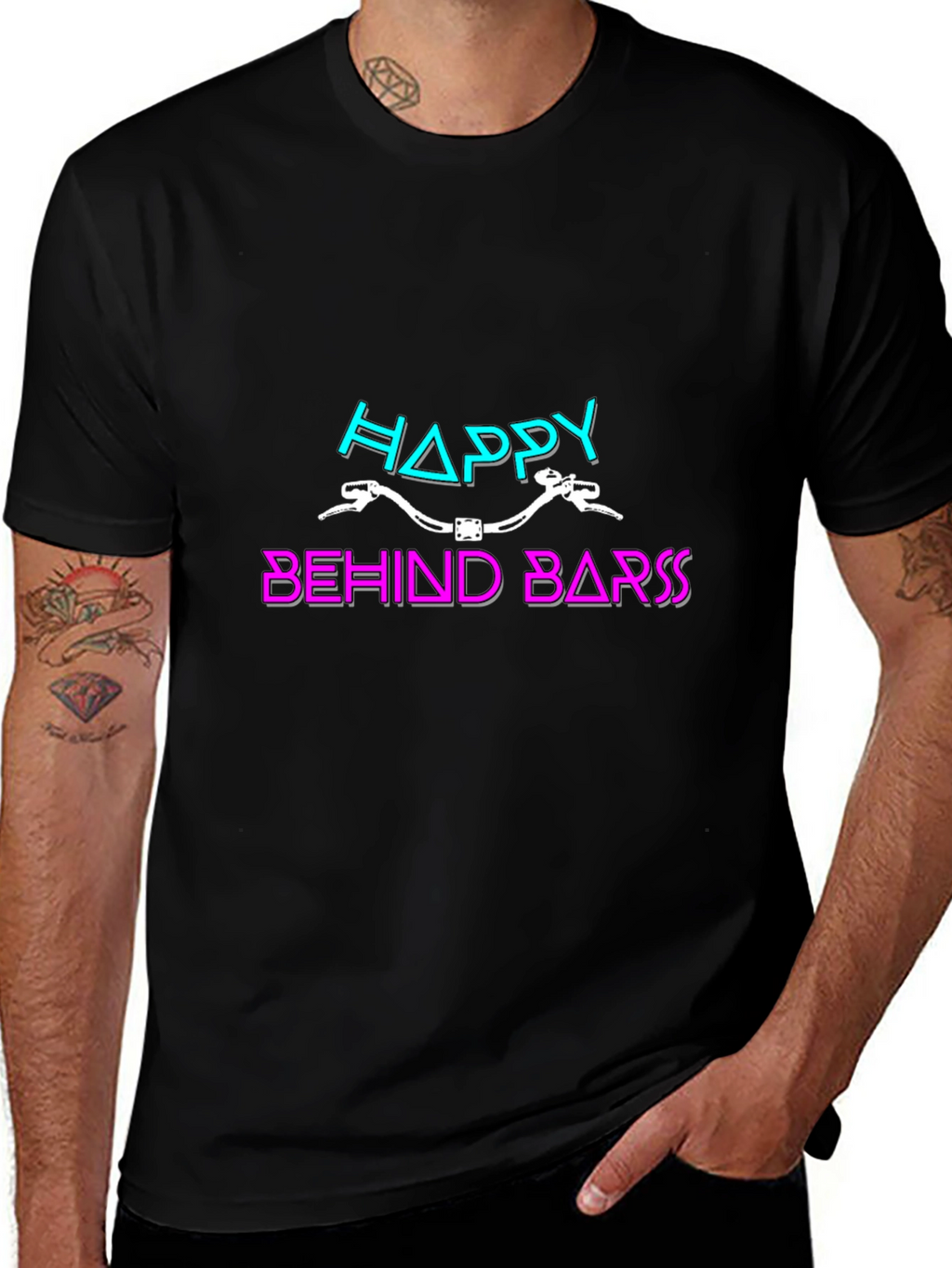 Happy Behind Bars Graphic T-Shirt