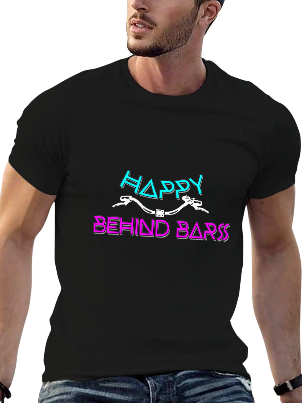 Happy Behind Bars Graphic T-Shirt