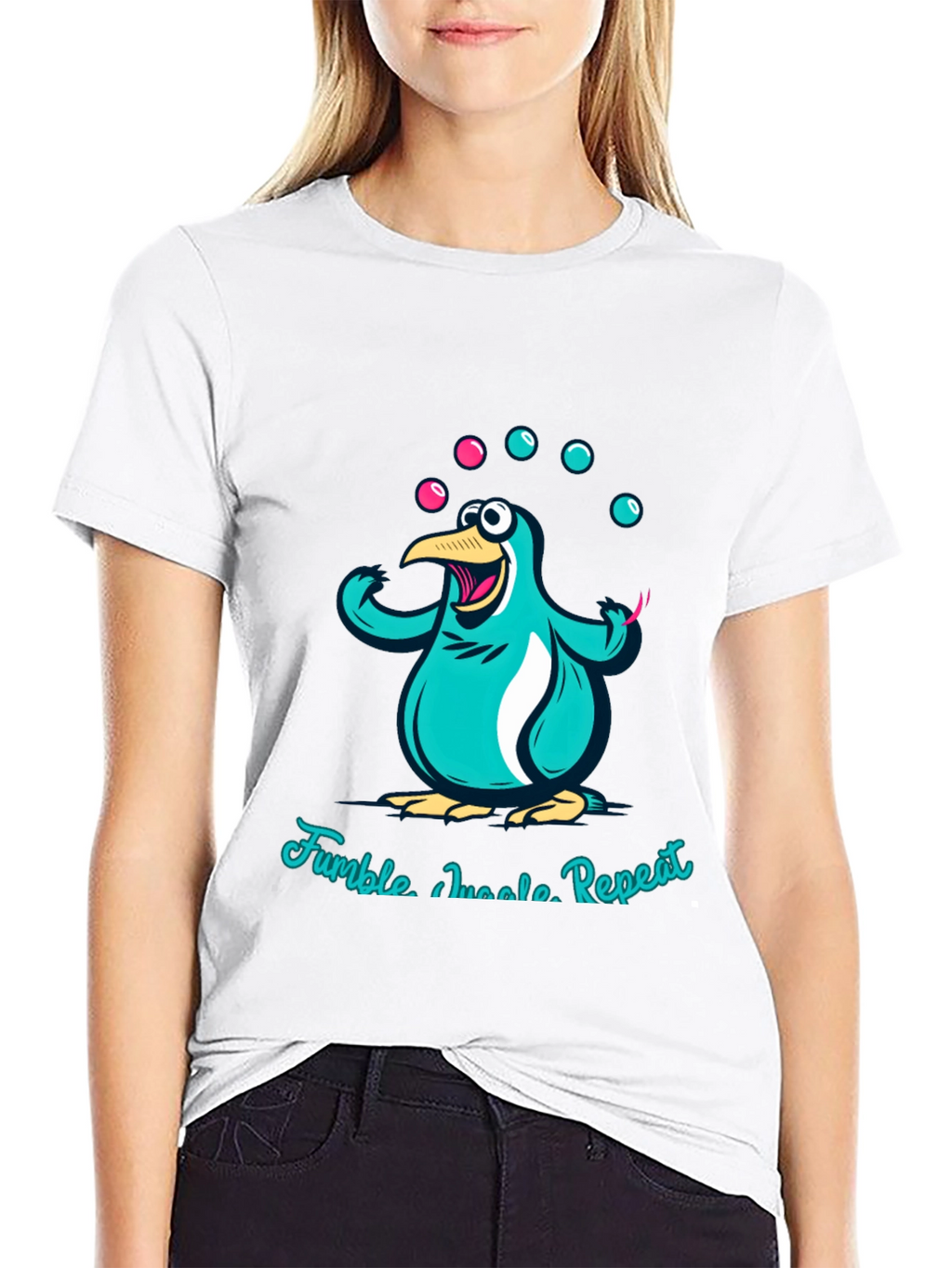 Juggling Penguin Graphic Tee
