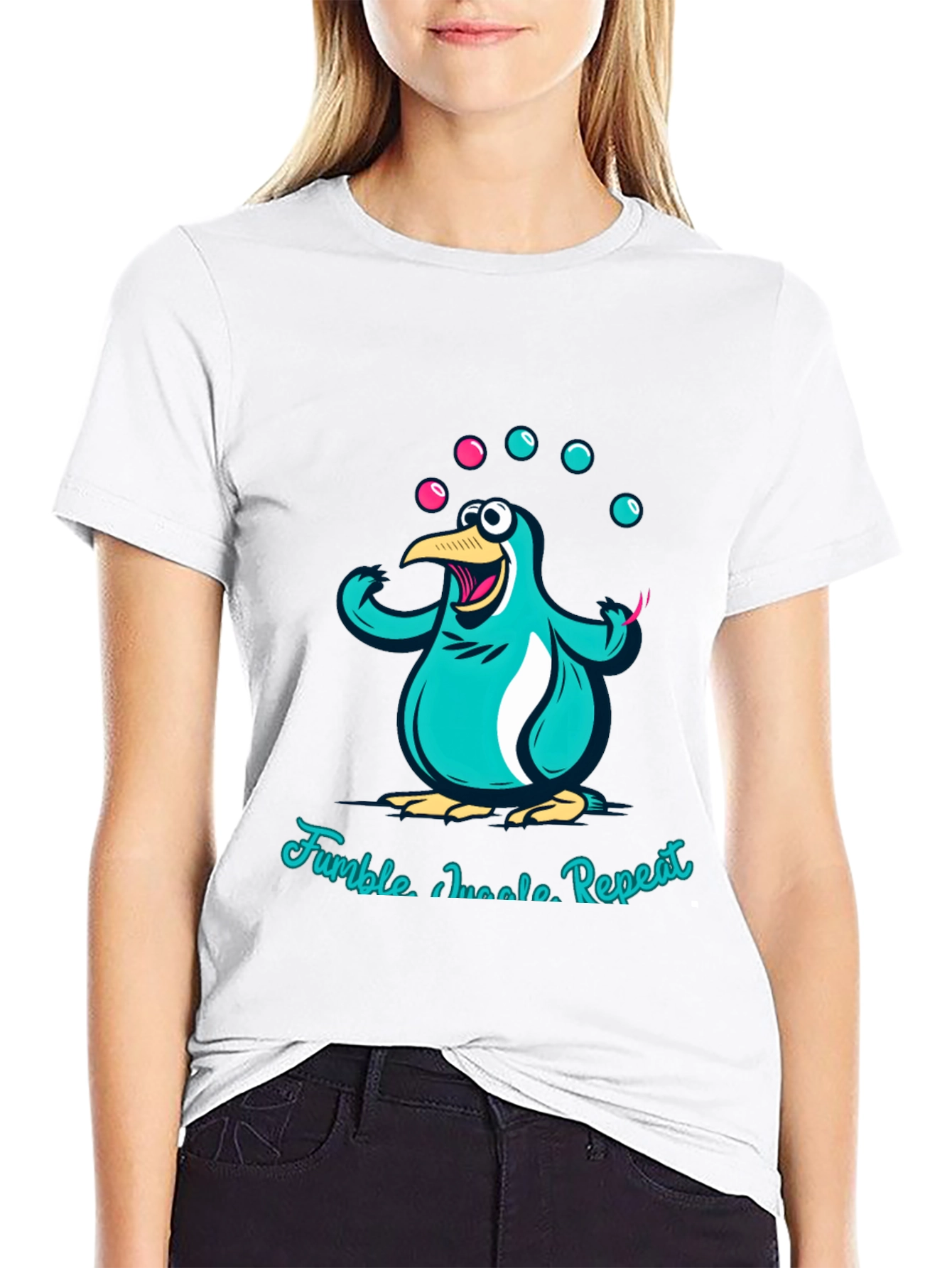 Juggling Penguin Graphic Tee