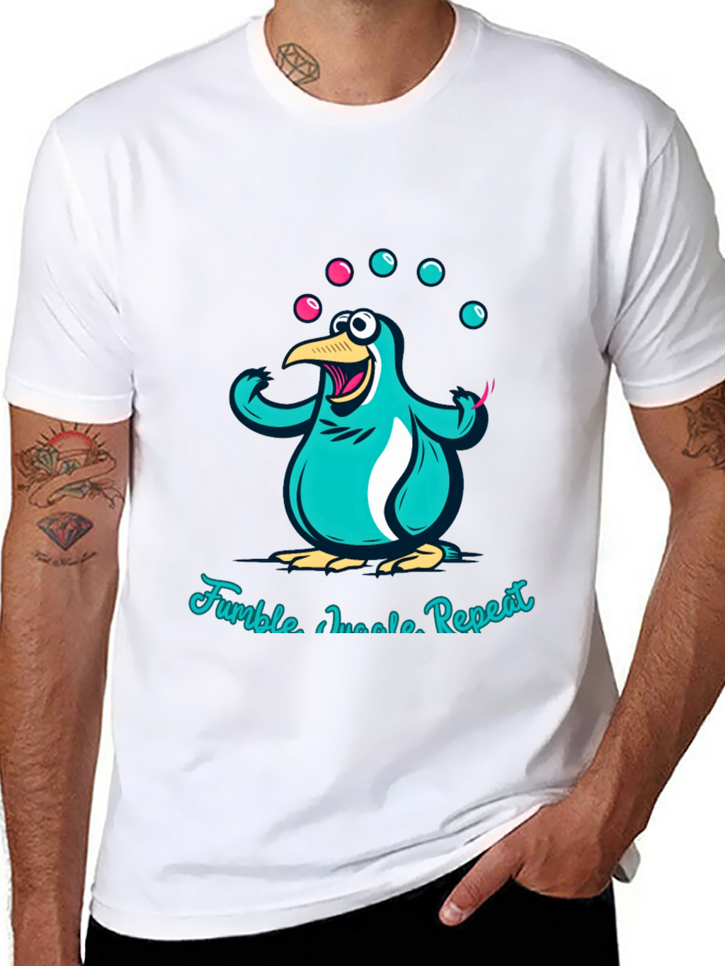 Juggling Penguin Graphic Tee