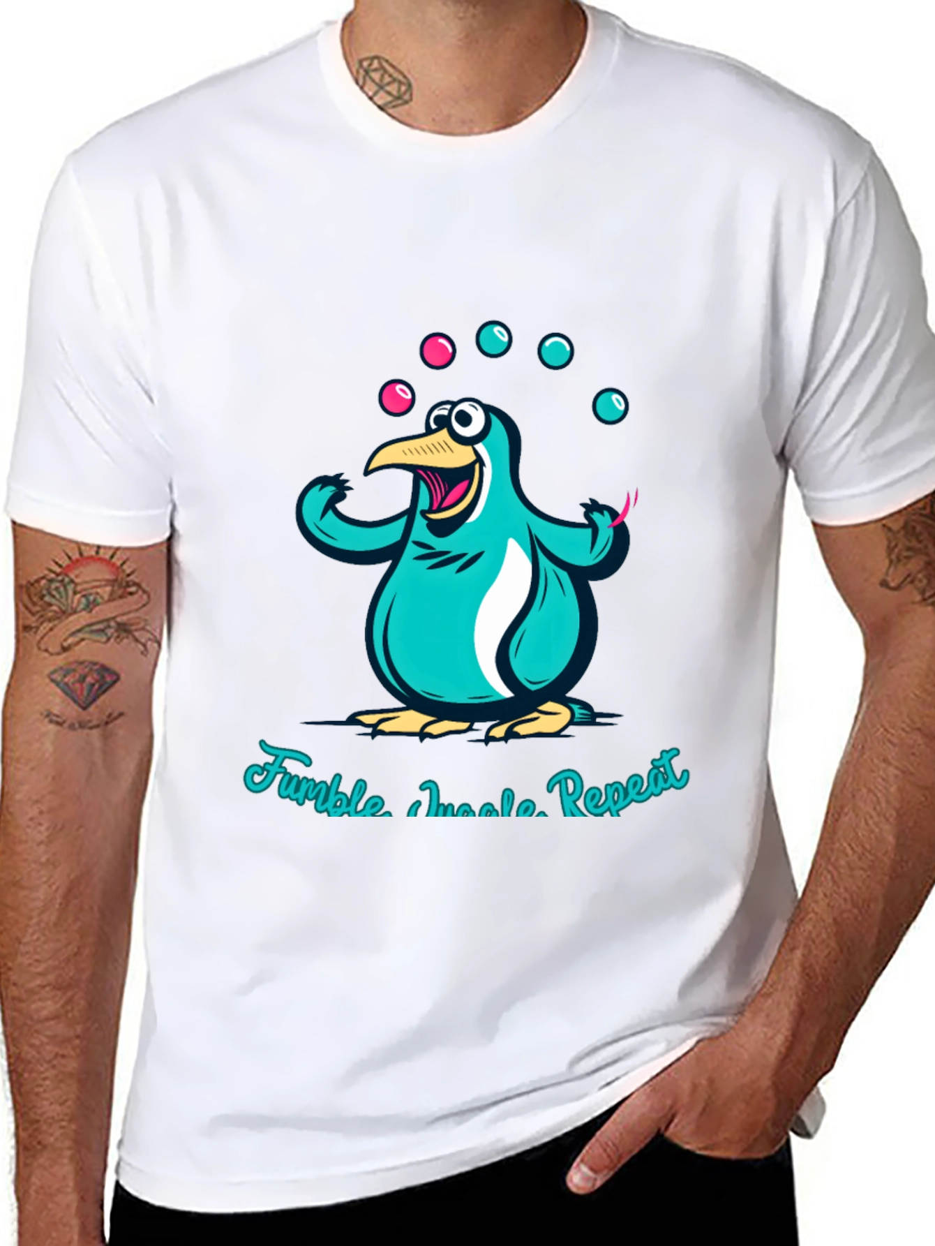 Juggling Penguin Graphic Tee