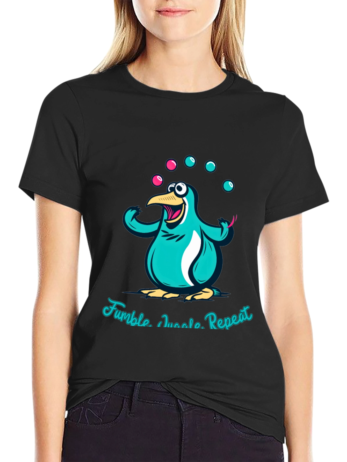 Juggling Penguin Graphic Tee