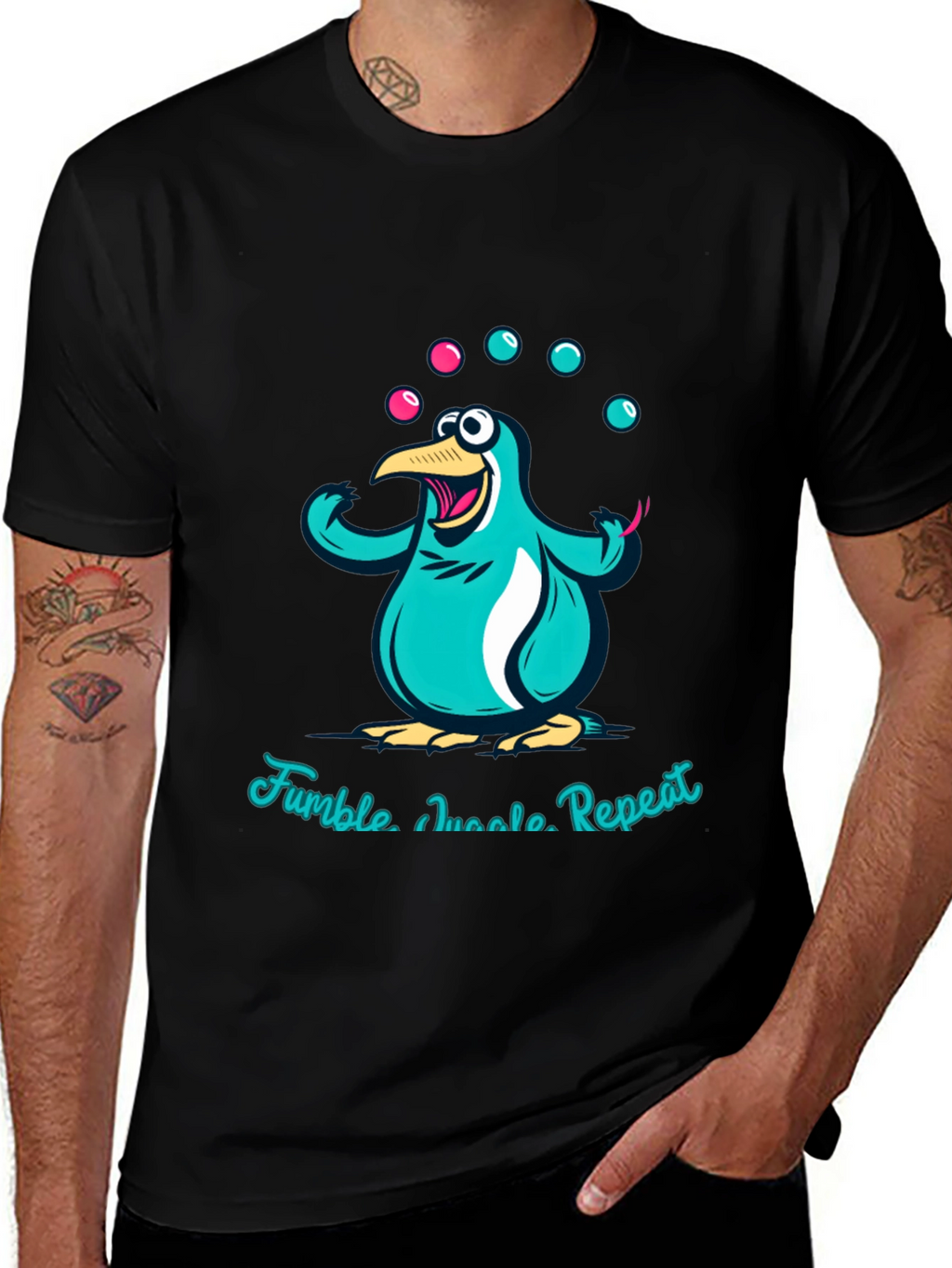 Juggling Penguin Graphic Tee
