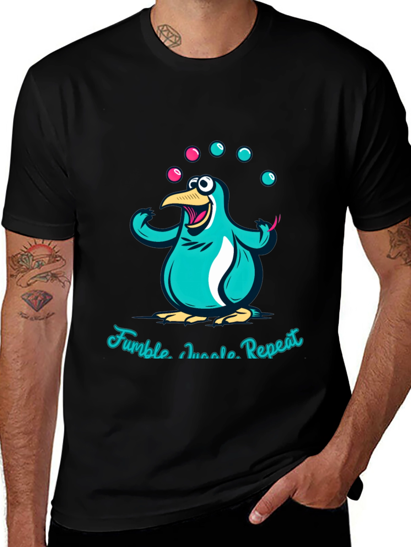 Juggling Penguin Graphic Tee