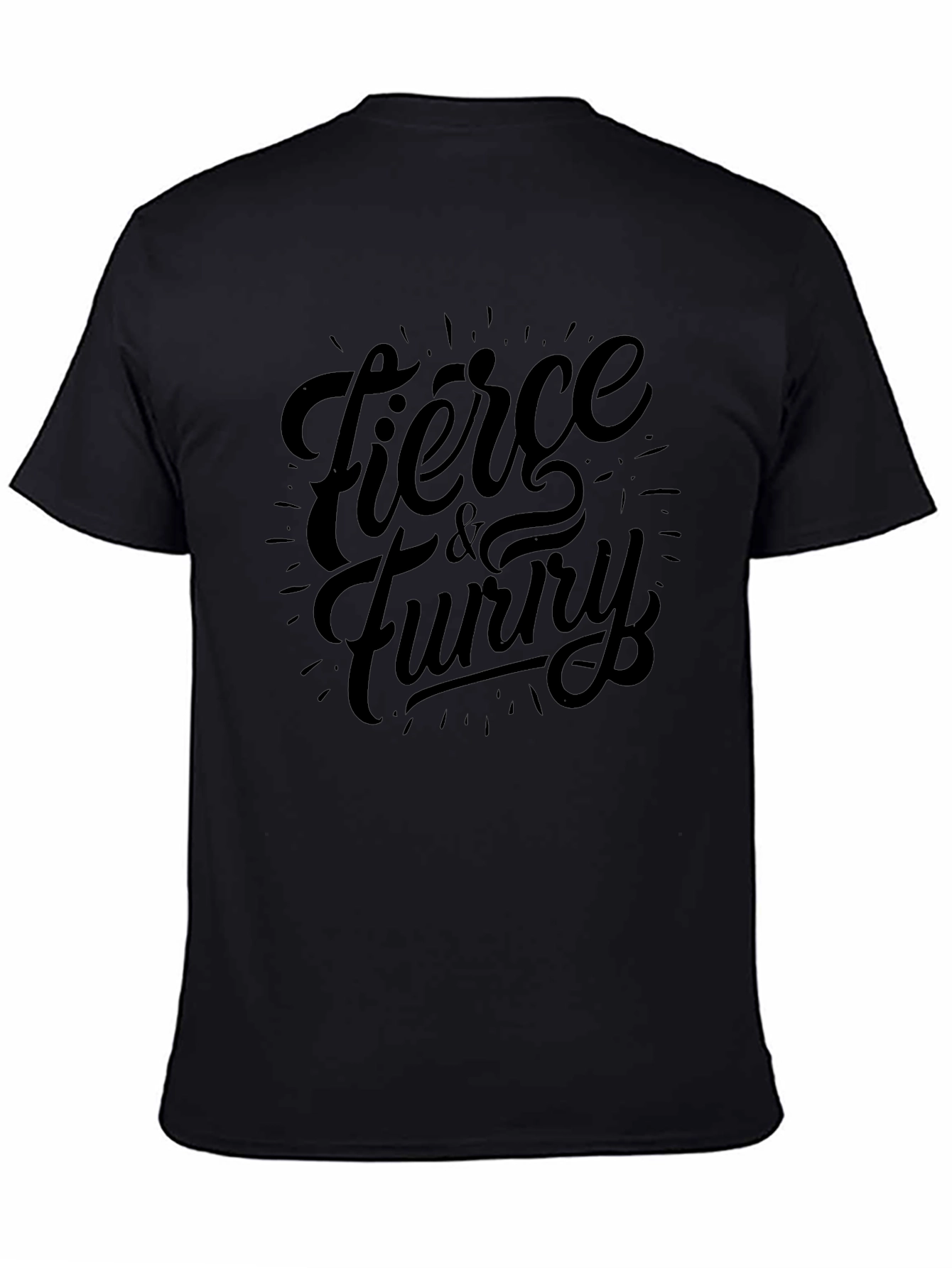 Fierce & Furry Black Graphic Tee - Soft Cotton Comfort