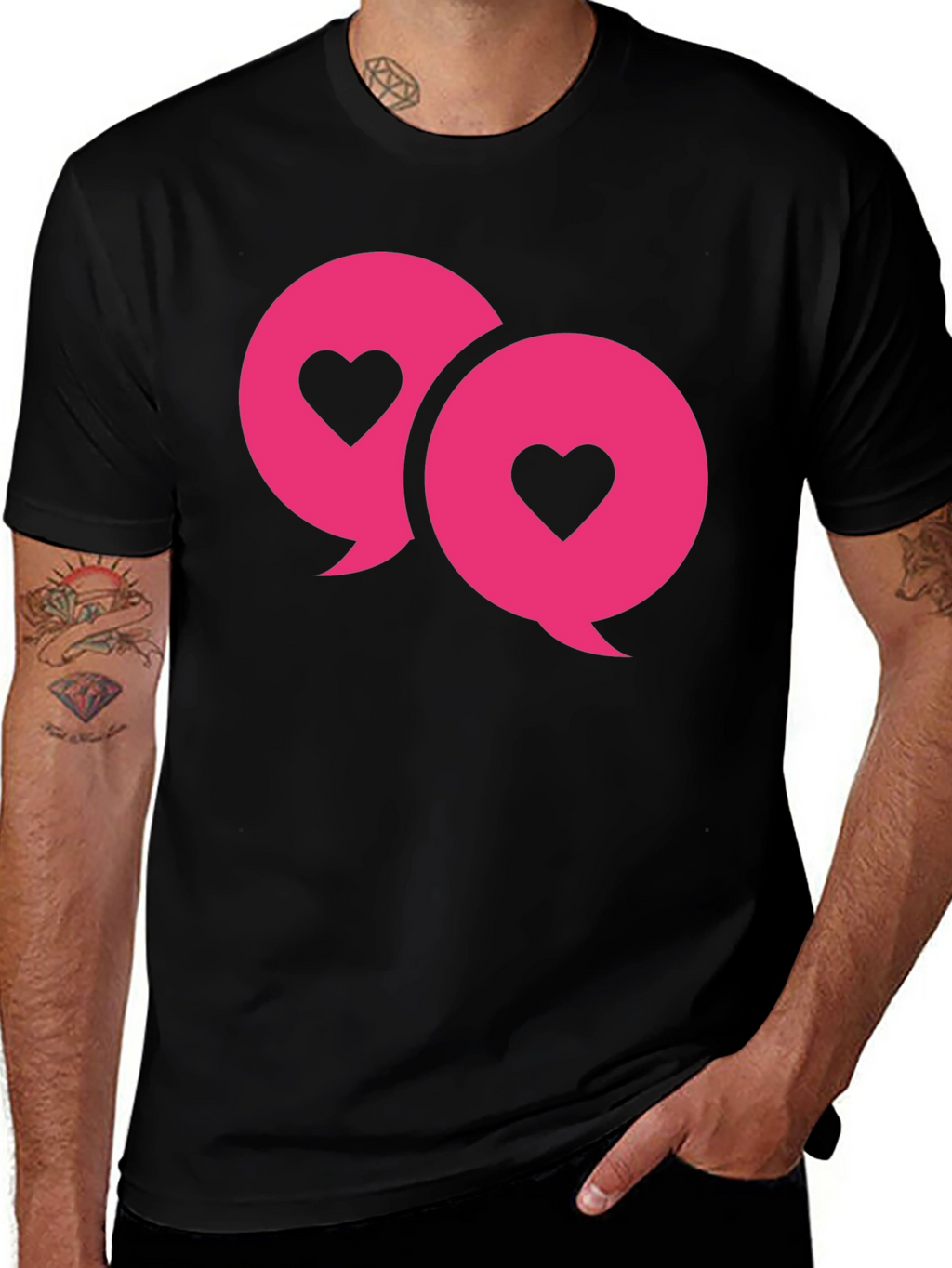 Love Chat Bubble T-Shirt - Black