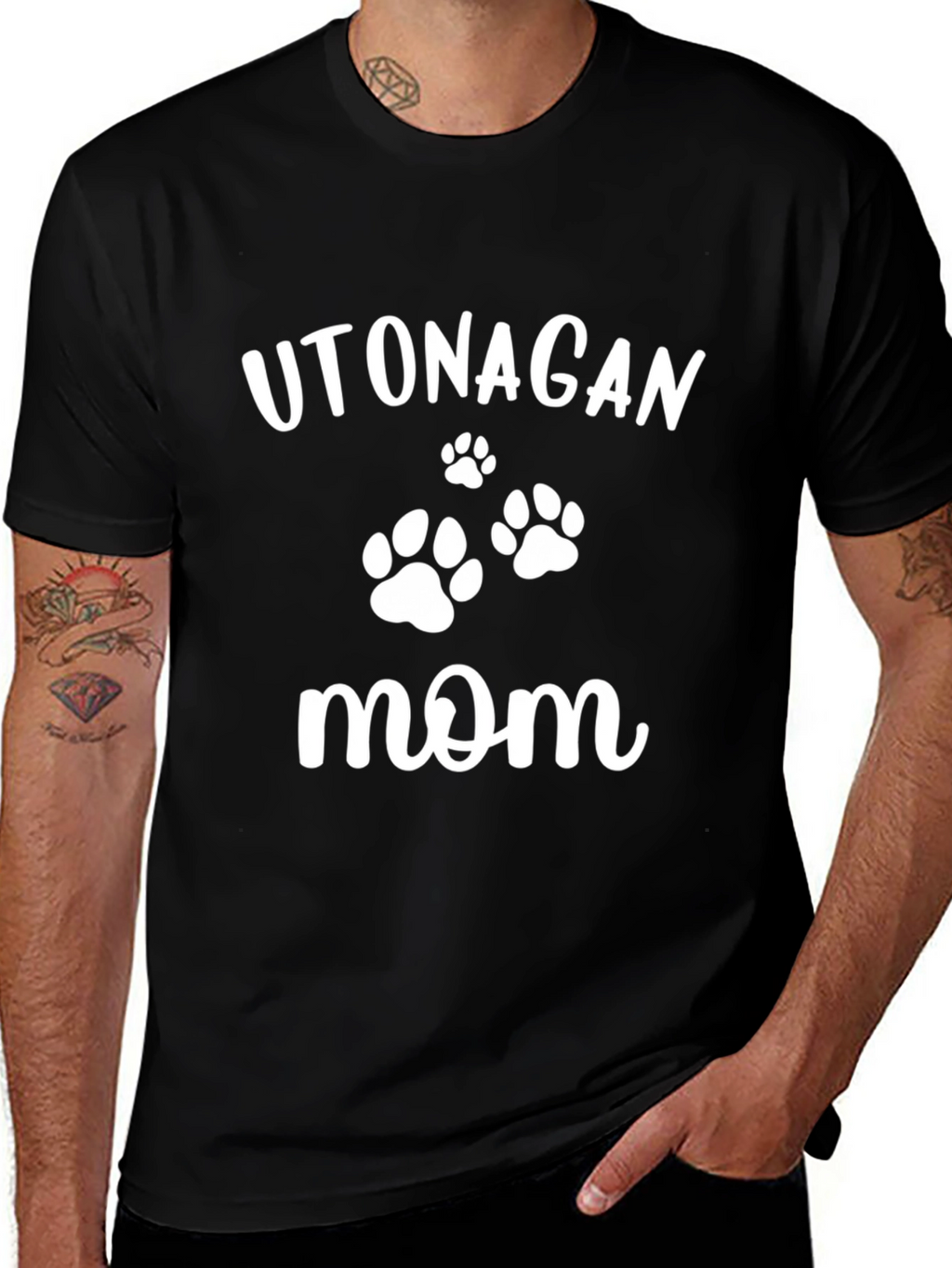Utonagan Mom Black T-Shirt - Dog Lover Gift