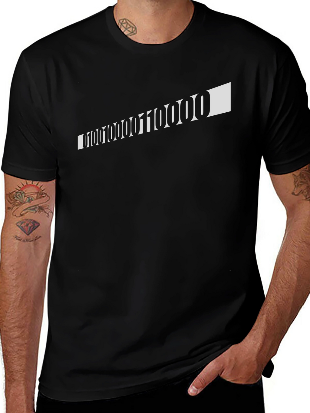 Binary Code Graphic T-Shirt