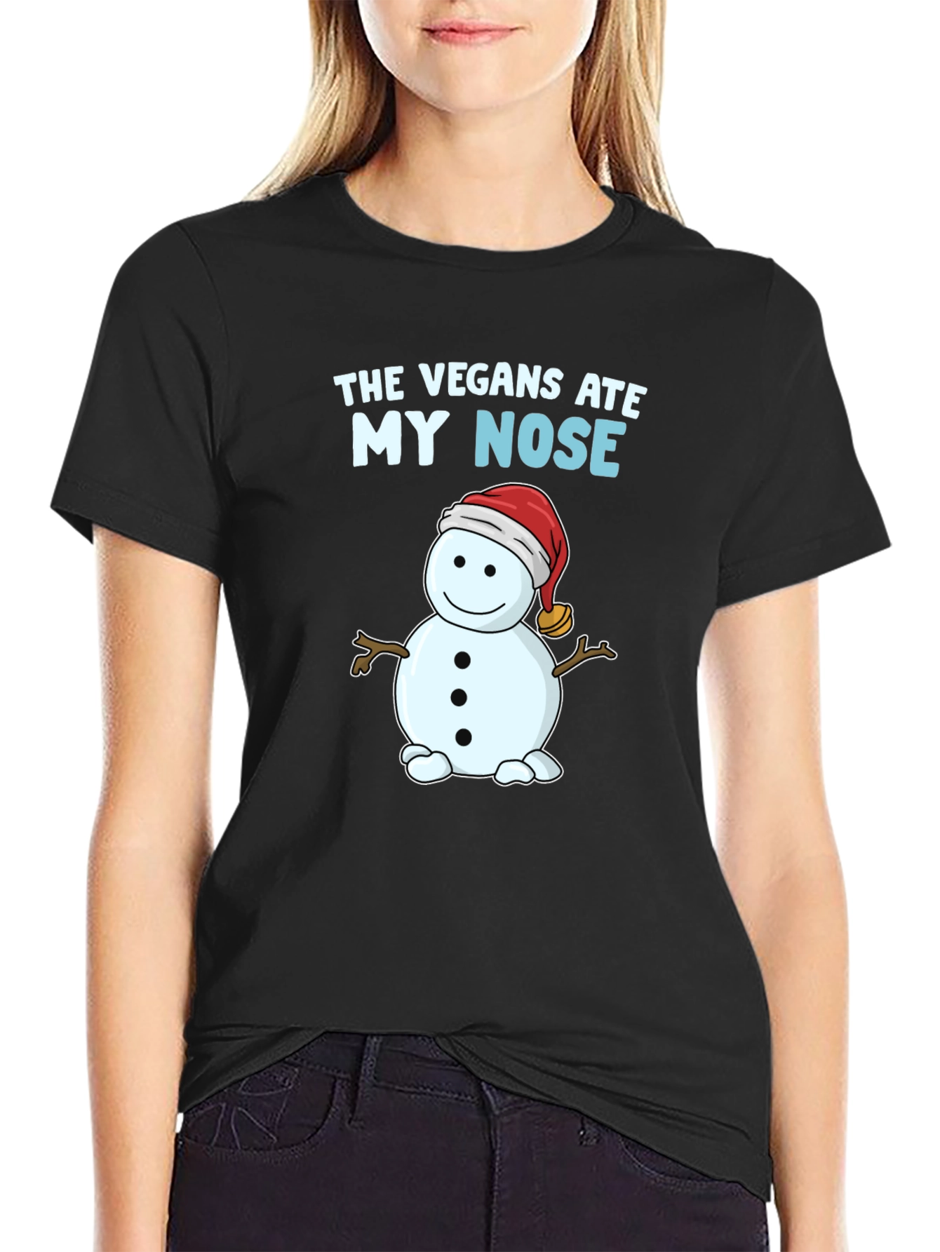 The Vegans Ate My Nose T-Shirt Snowman Funny