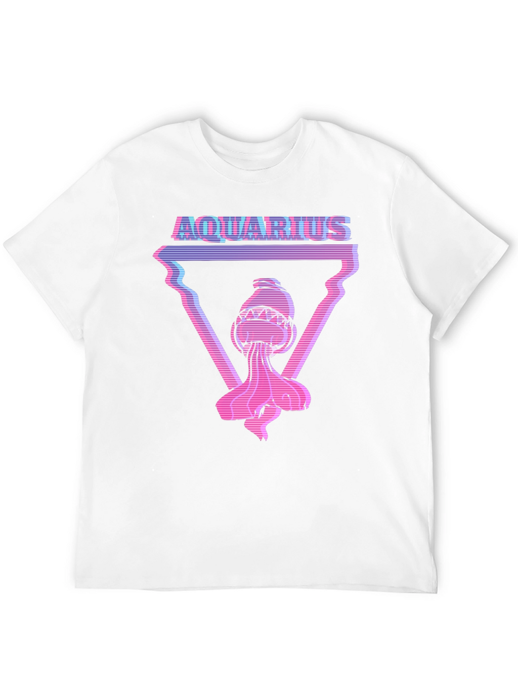 Aquarius Graphic Tee - Retro Vaporwave Style