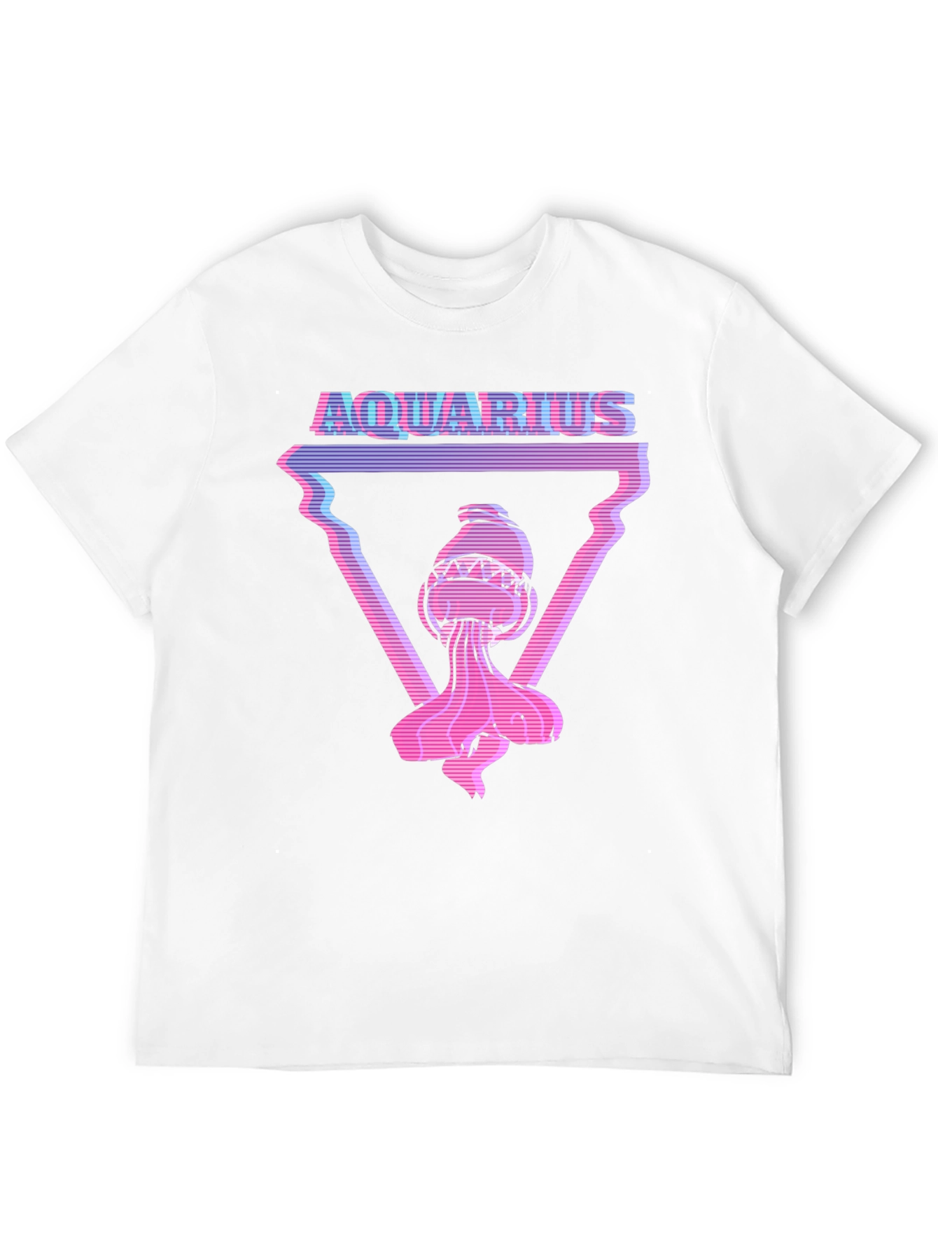 Aquarius Graphic Tee - Retro Vaporwave Style