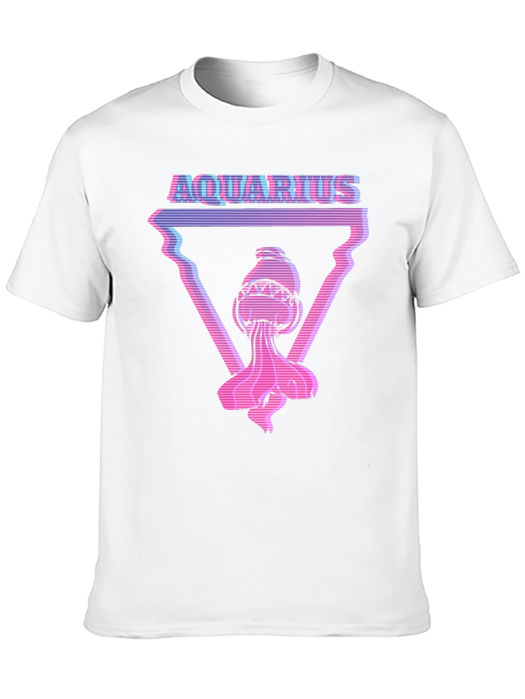 Aquarius Graphic Tee - Retro Vaporwave Style