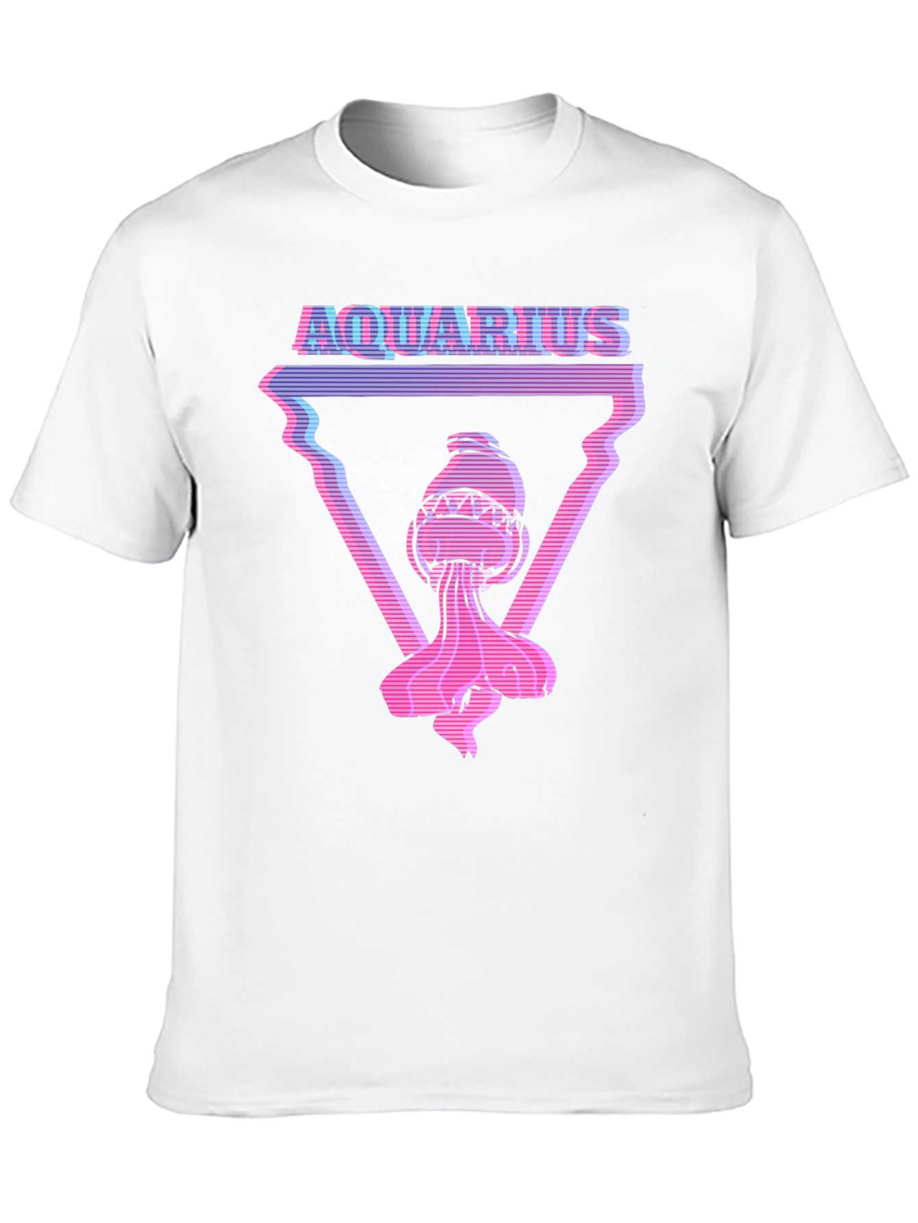 Aquarius Graphic Tee - Retro Vaporwave Style