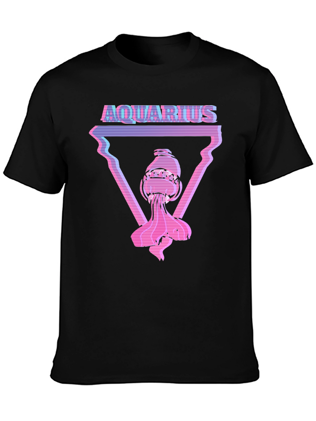Aquarius Graphic Tee - Retro Vaporwave Style