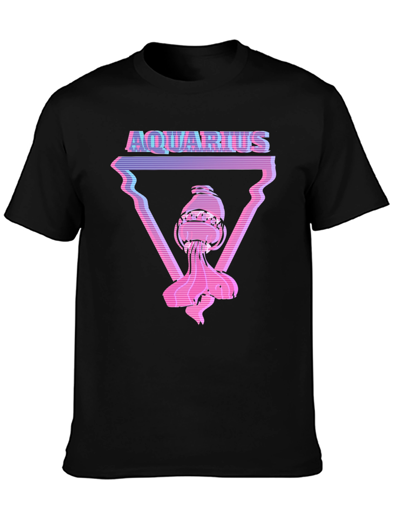 Aquarius Graphic Tee - Retro Vaporwave Style