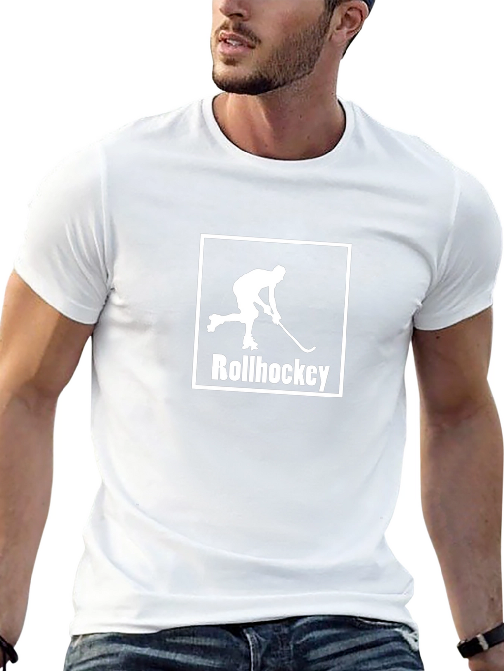 Rollhockey Graphic T-Shirt - Sporty Black Tee
