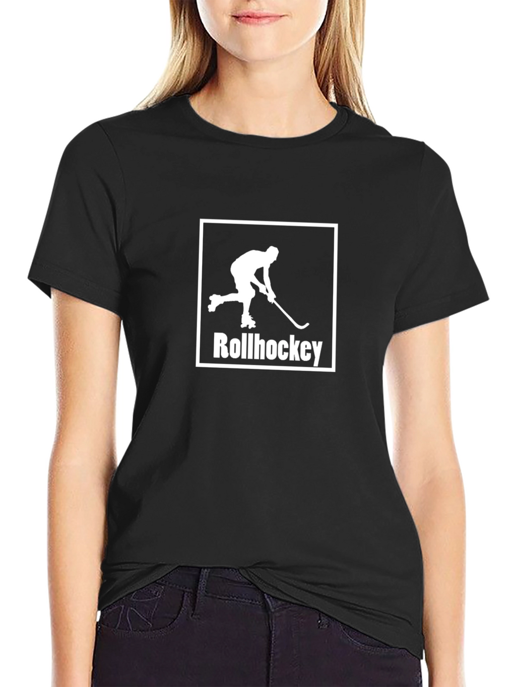 Rollhockey Graphic T-Shirt - Sporty Black Tee