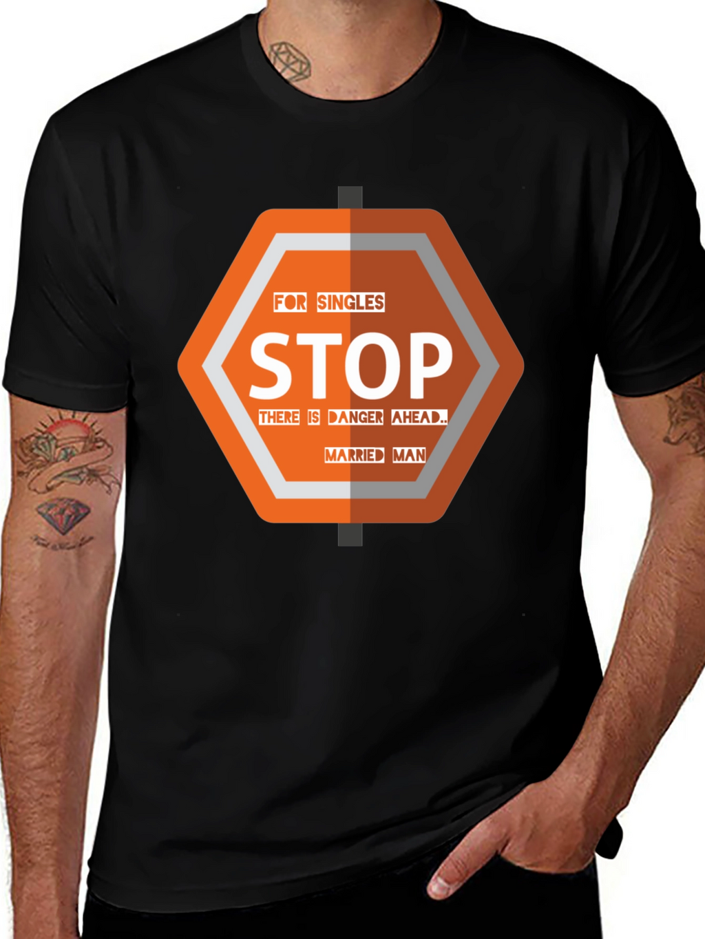 Funny Stop Married Man T-Shirt - Danger Ahead!