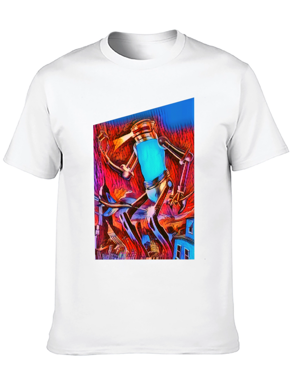 Abstract Robot T-Shirt - Mens Black Graphic Tee