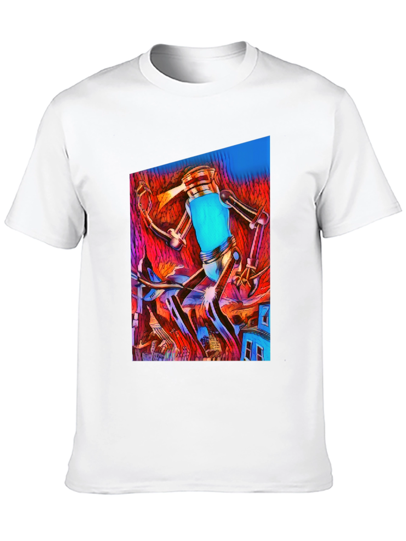 Abstract Robot T-Shirt - Mens Black Graphic Tee