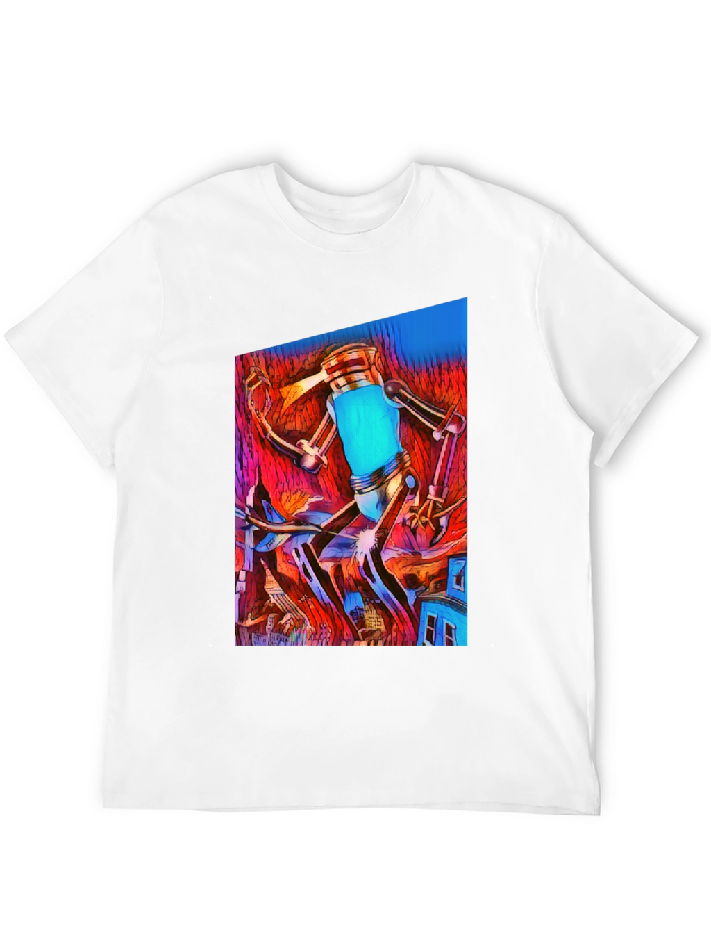 Abstract Robot T-Shirt - Mens Black Graphic Tee