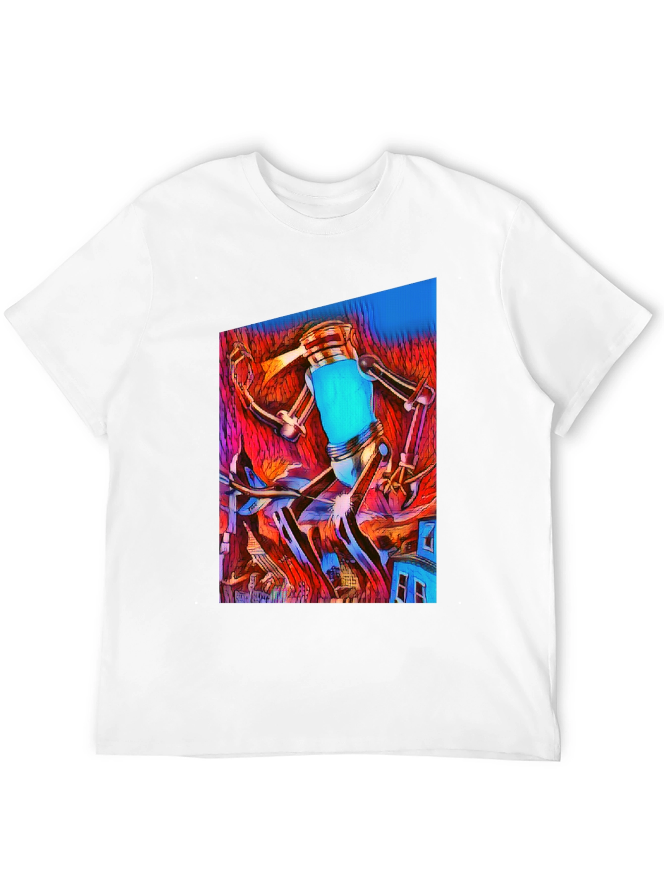 Abstract Robot T-Shirt - Mens Black Graphic Tee