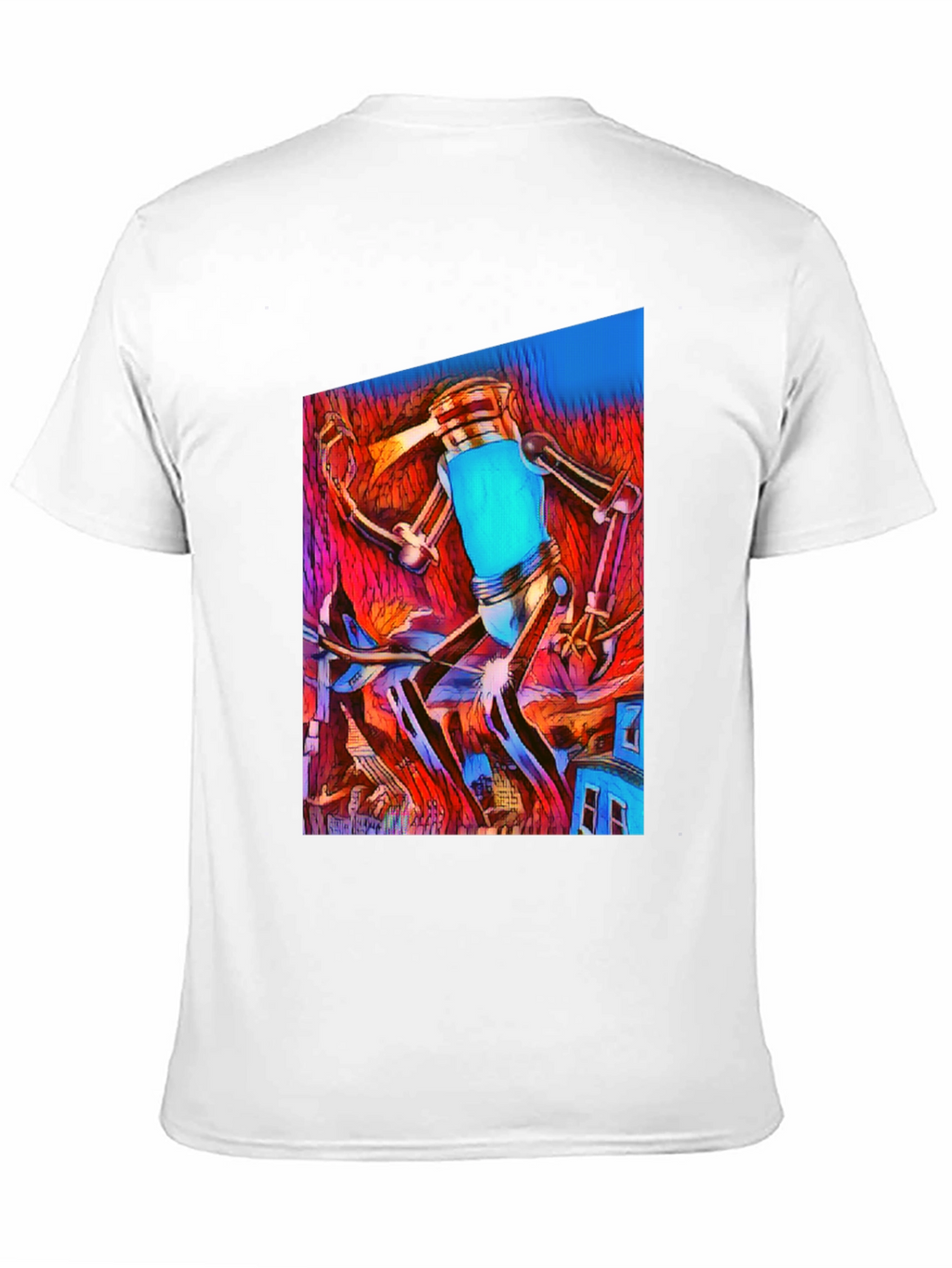 Abstract Robot T-Shirt - Mens Black Graphic Tee
