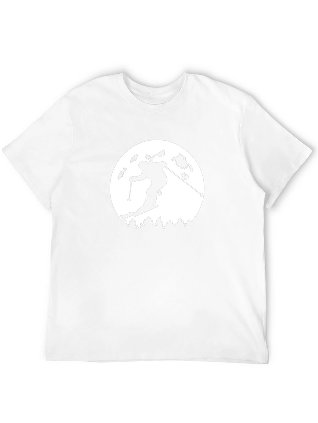 Skiing Silhouette Graphic T-Shirt - Black