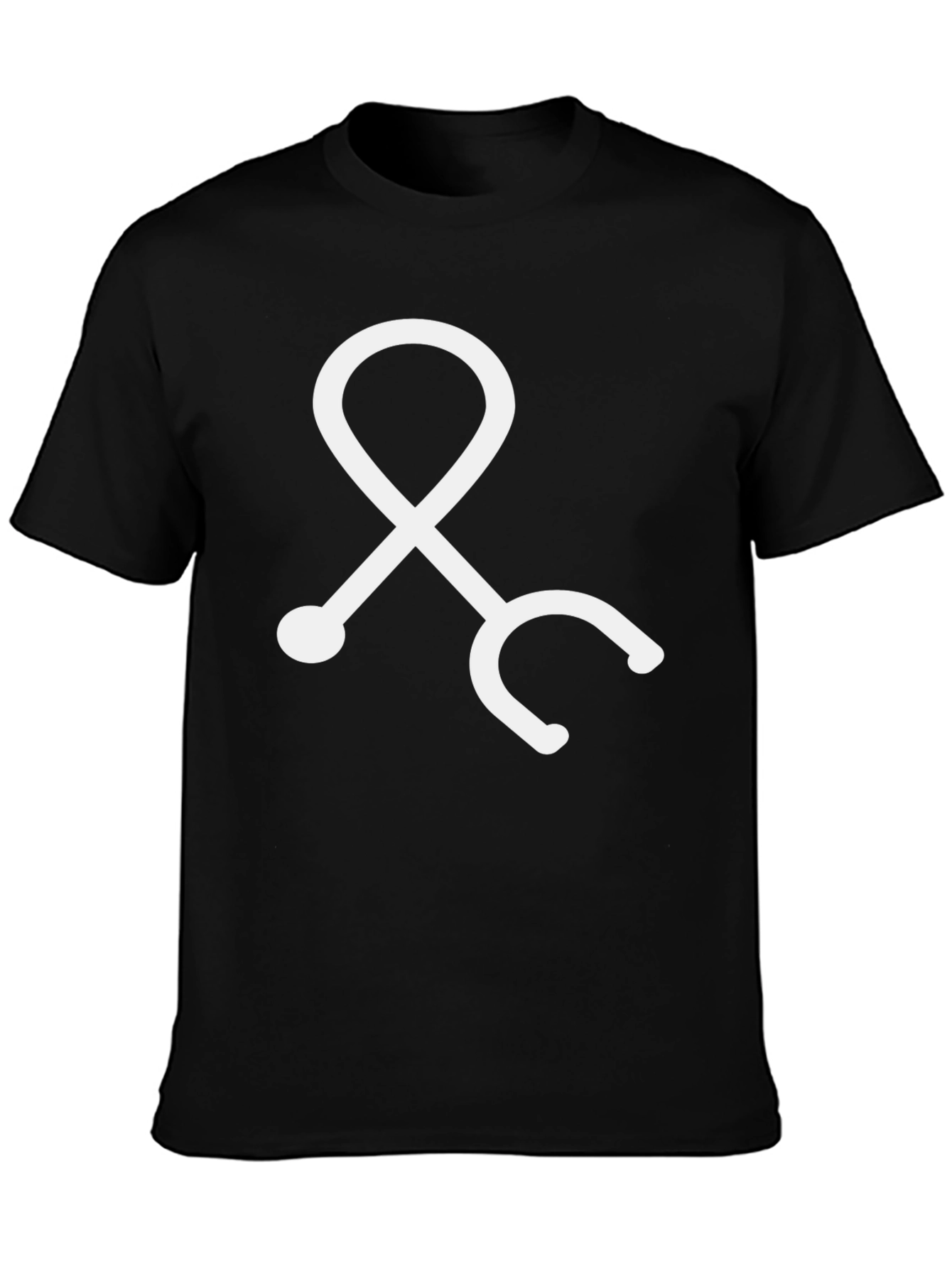 Medical Stethoscope Graphic Tee - Black Cotton Blend
