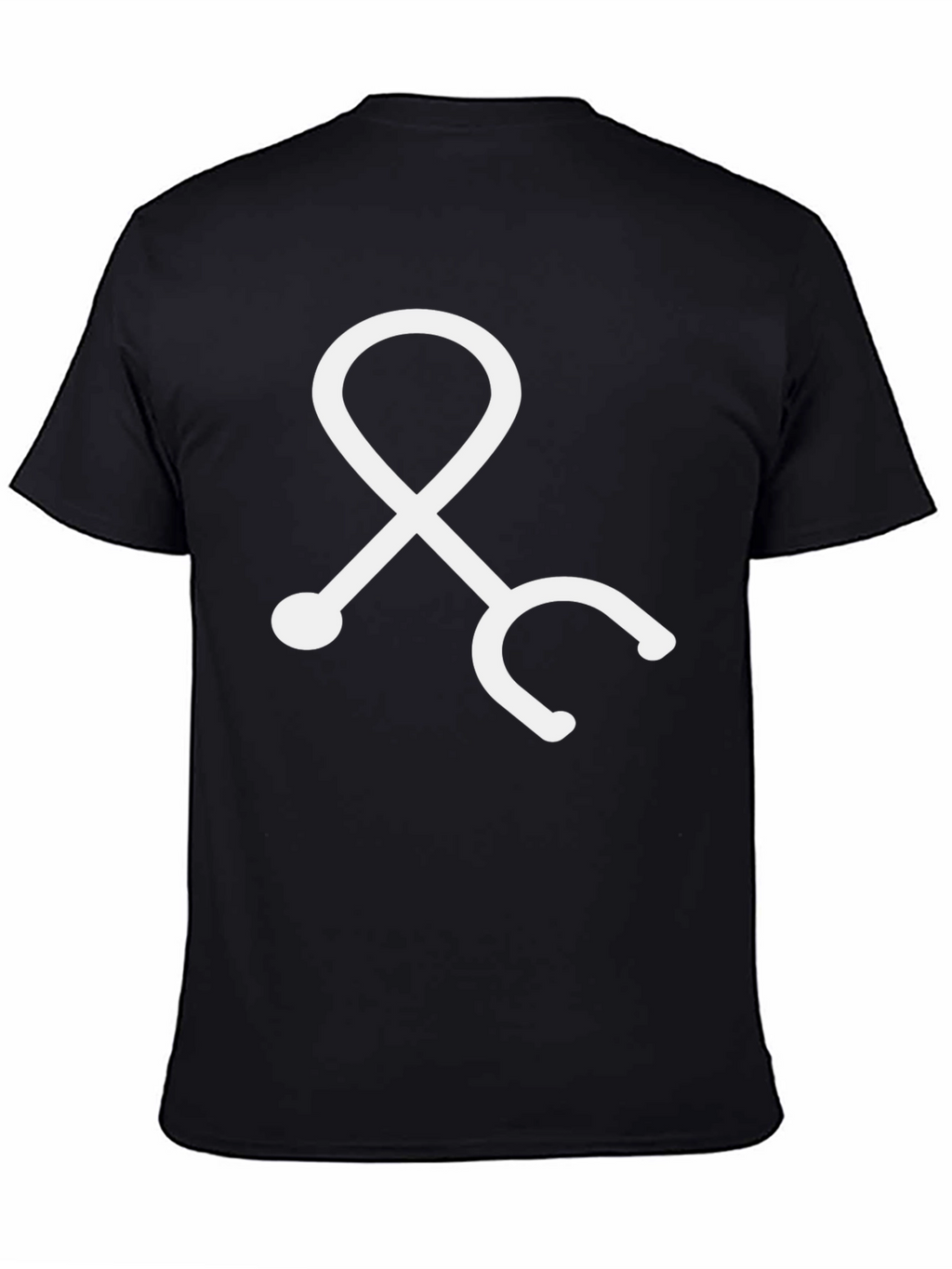 Medical Stethoscope Graphic Tee - Black Cotton Blend