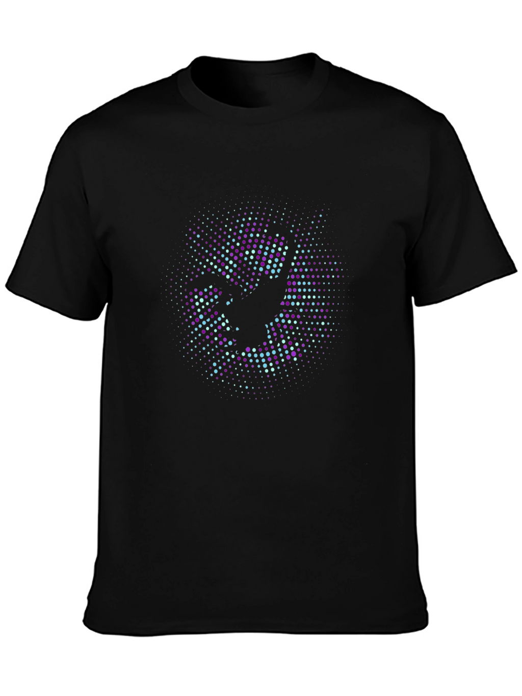 Abstract Graphic Print Black Crew Neck T-Shirt