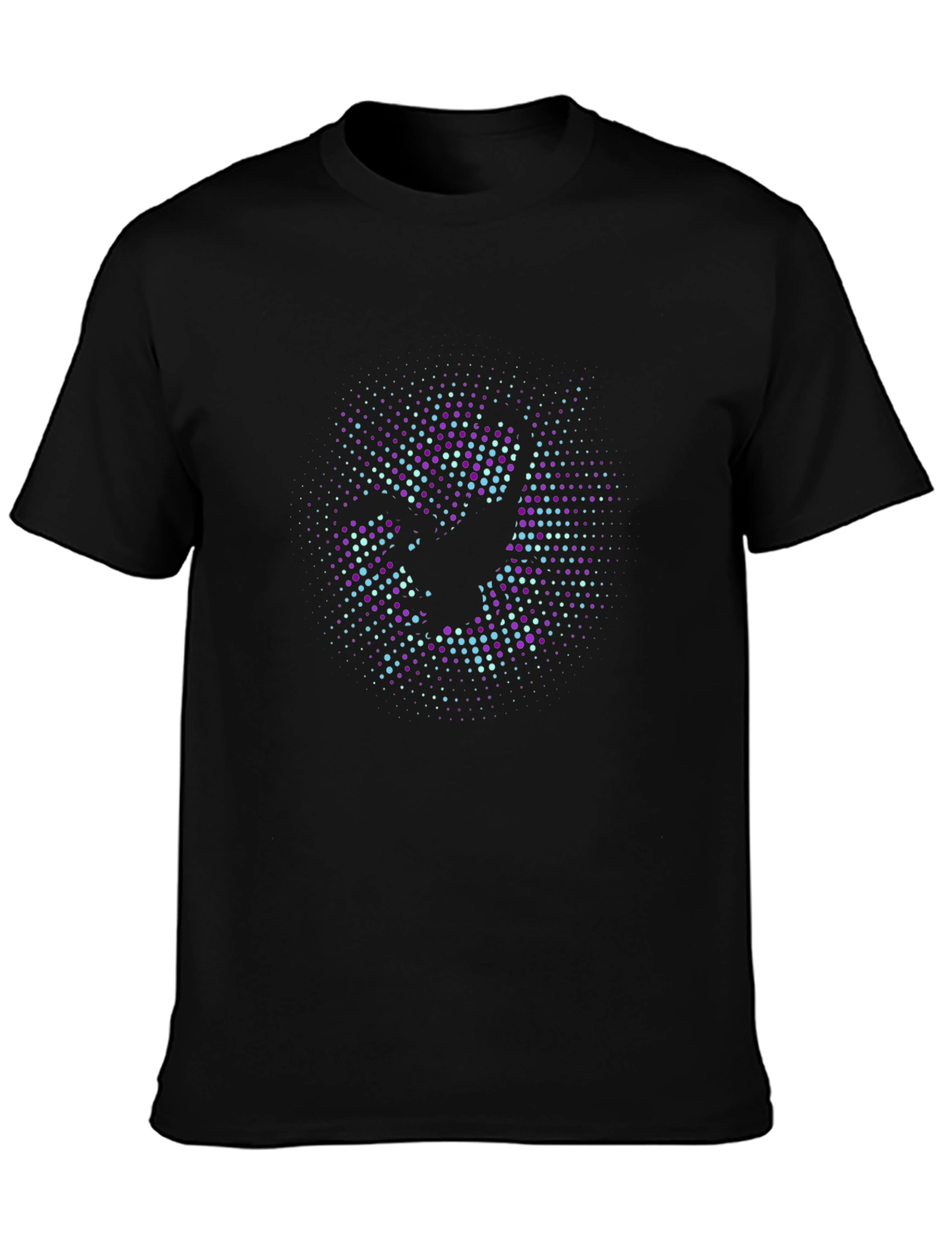 Abstract Graphic Print Black Crew Neck T-Shirt