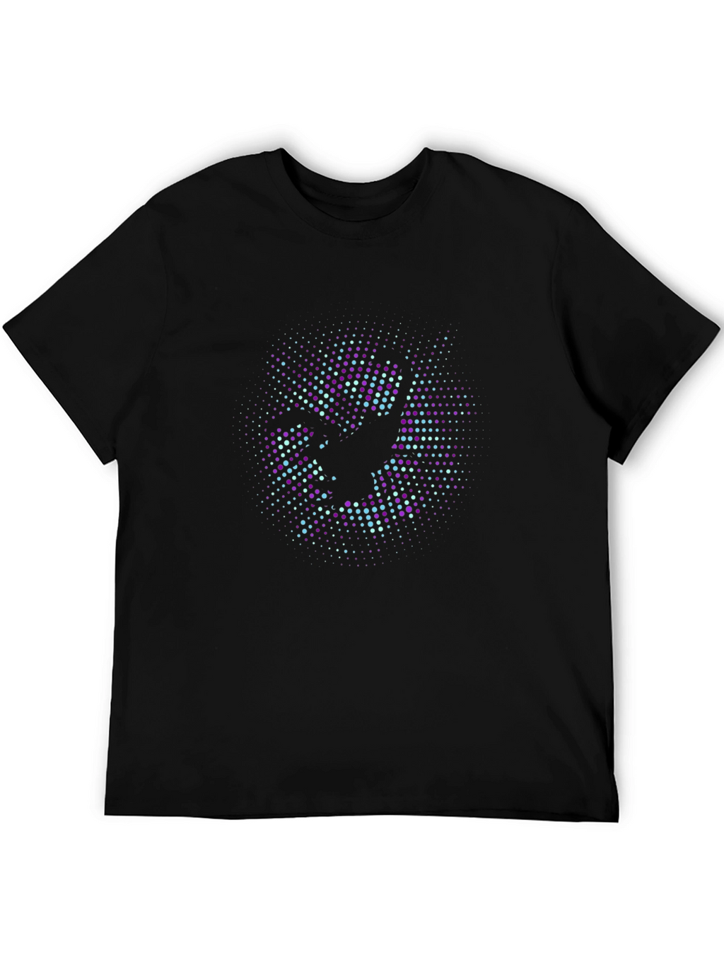 Abstract Graphic Print Black Crew Neck T-Shirt