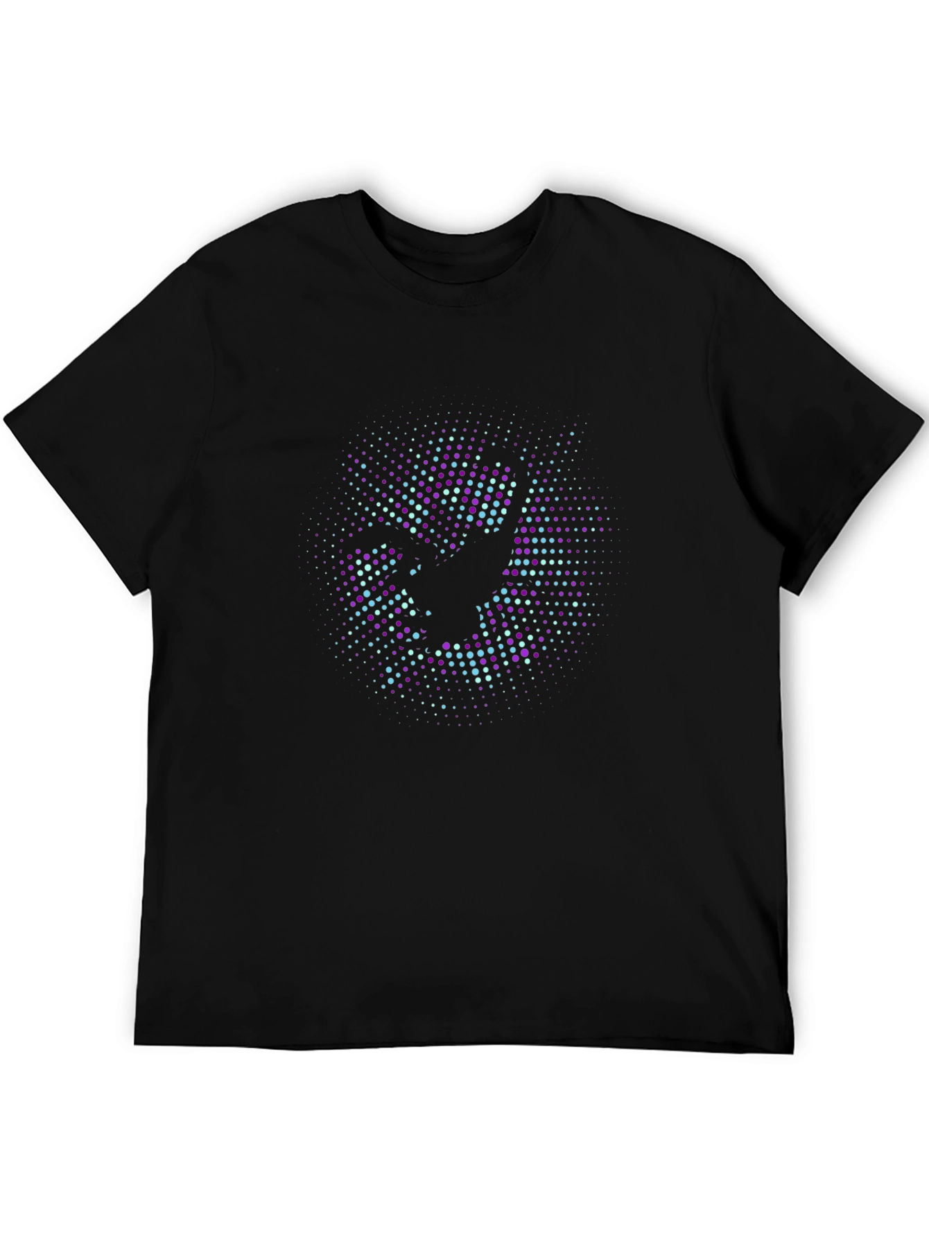 Abstract Graphic Print Black Crew Neck T-Shirt