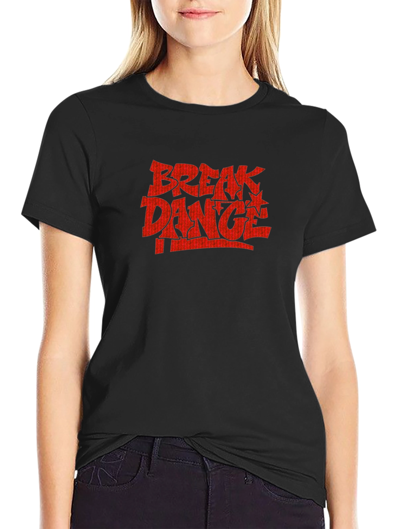 Break Dance T-Shirt - Black Crew Neck Tee
