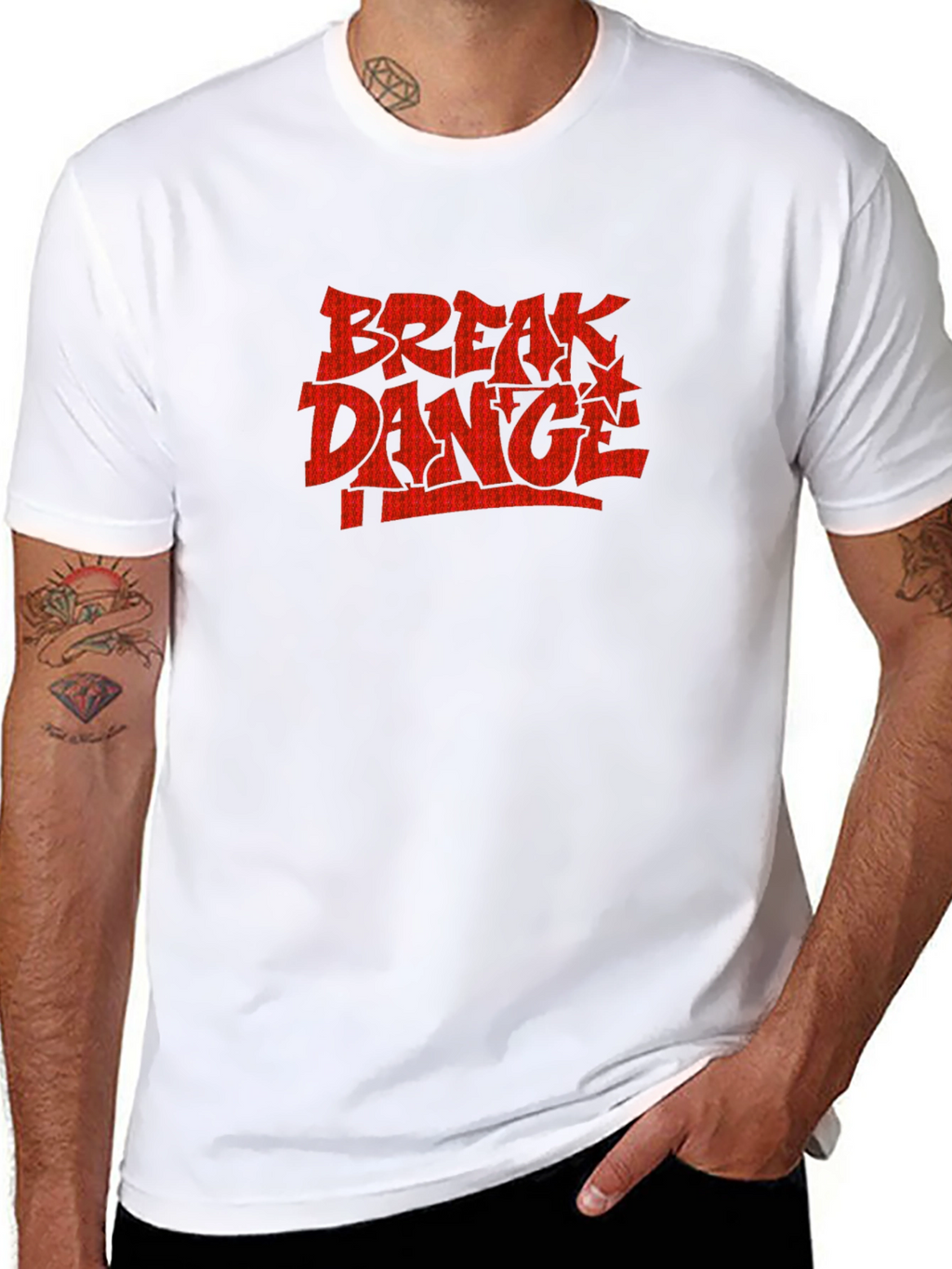 Break Dance T-Shirt - Black Crew Neck Tee
