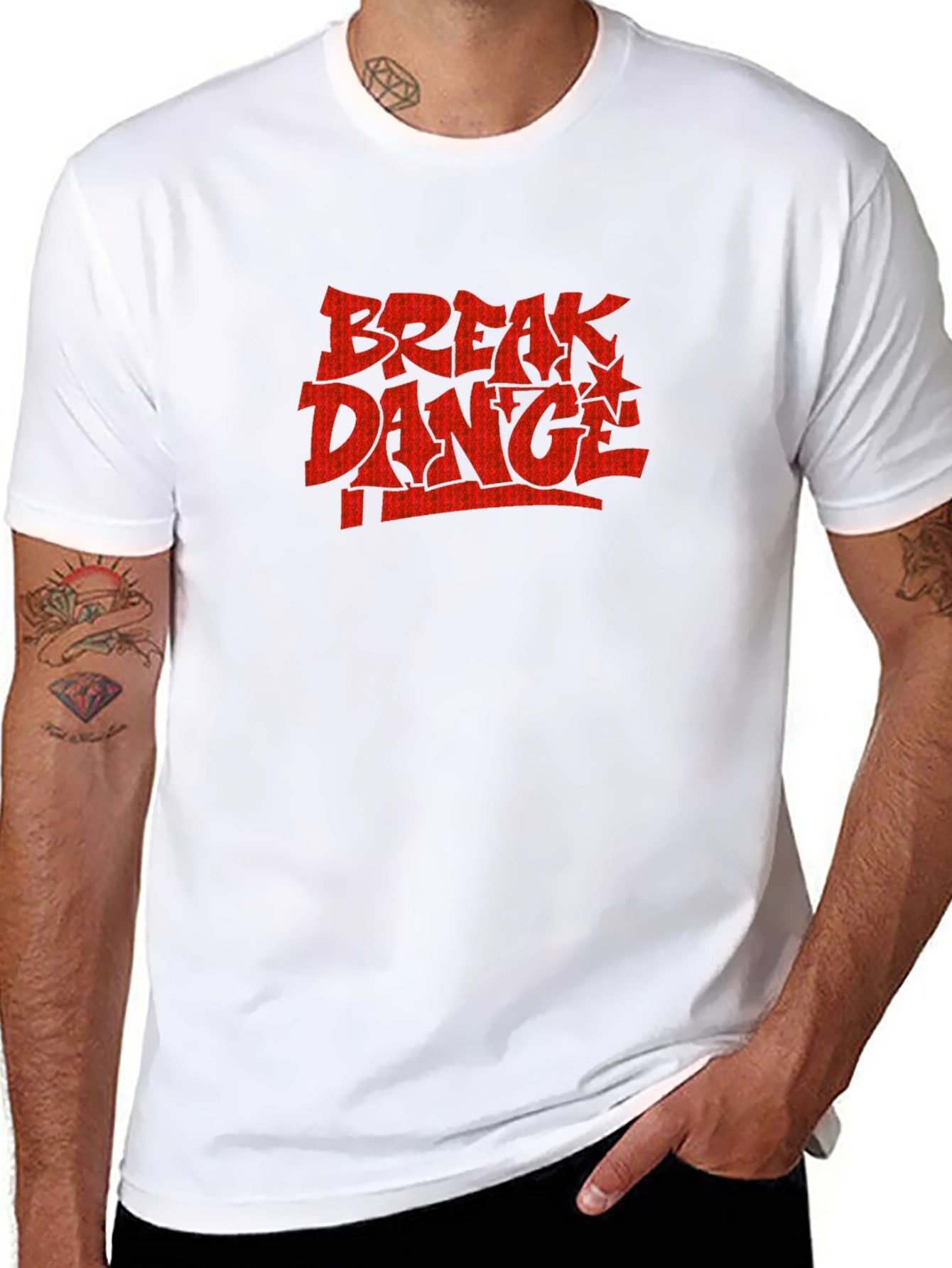Break Dance T-Shirt - Black Crew Neck Tee