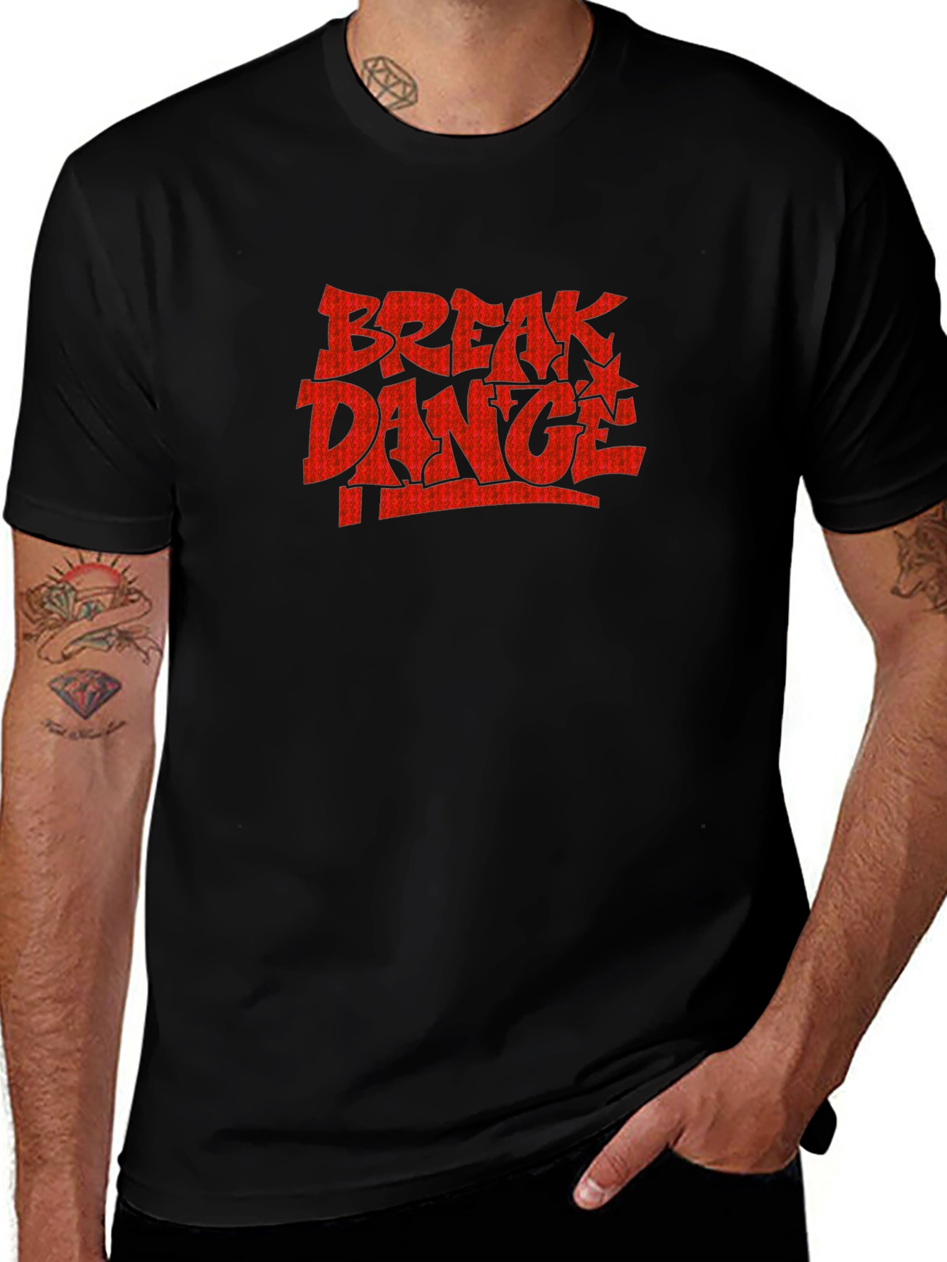 Break Dance T-Shirt - Black Crew Neck Tee