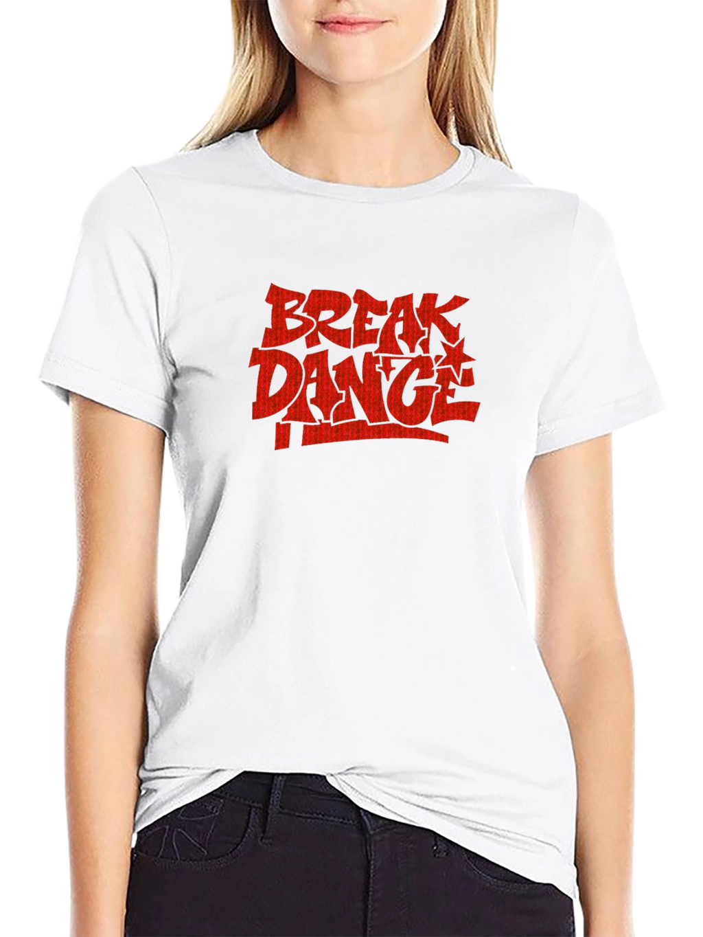 Break Dance T-Shirt - Black Crew Neck Tee