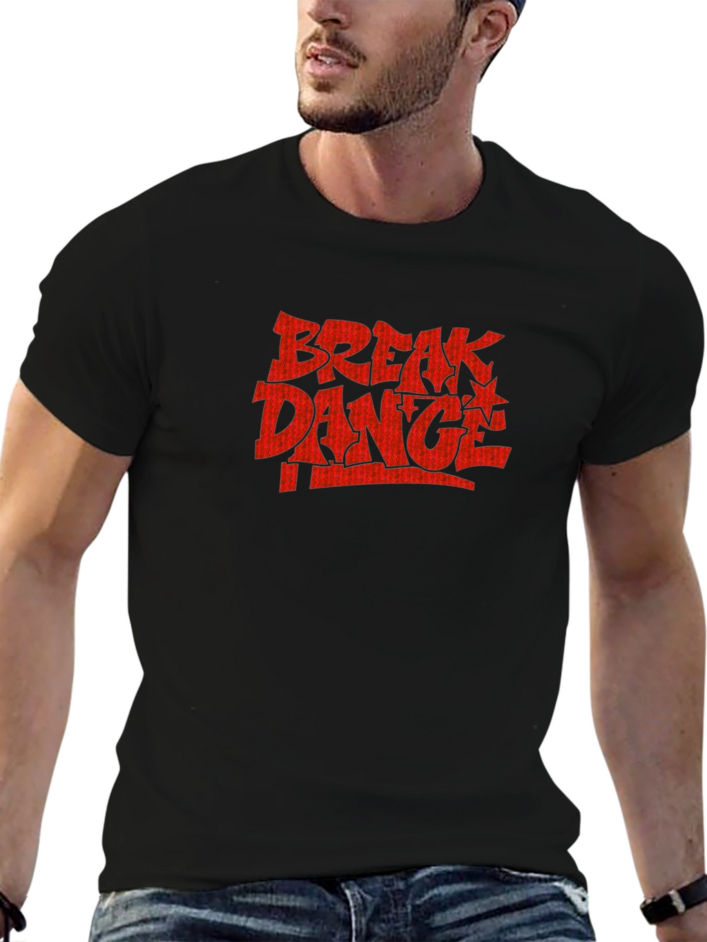 Break Dance T-Shirt - Black Crew Neck Tee